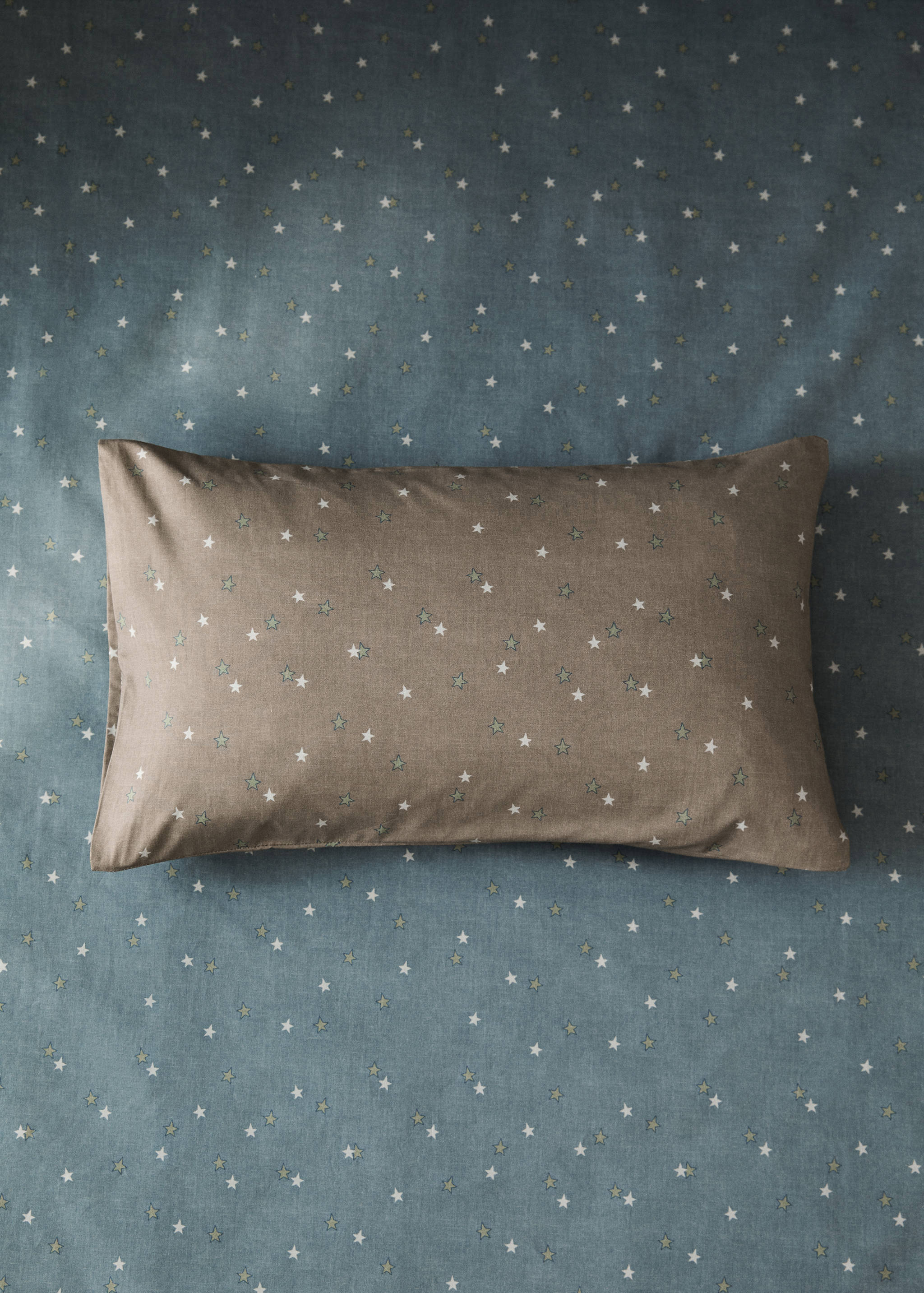 Percale cotton star-print pillowcase 30x50 cm - General plane