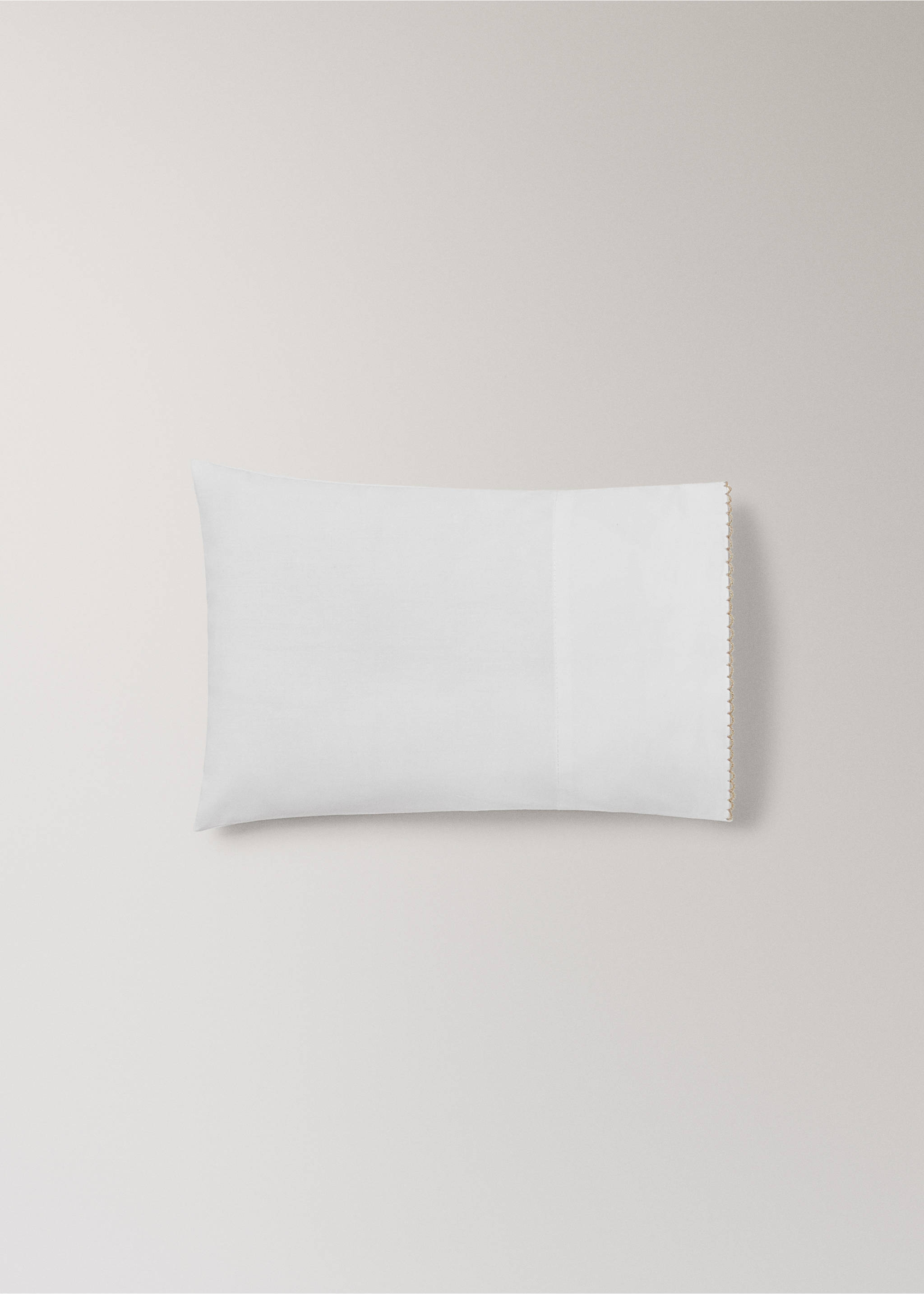 Set of percale cotton top and pillow with picueta detail for mini-cot - Details of the article 2, White. Ref: 17071563-00.