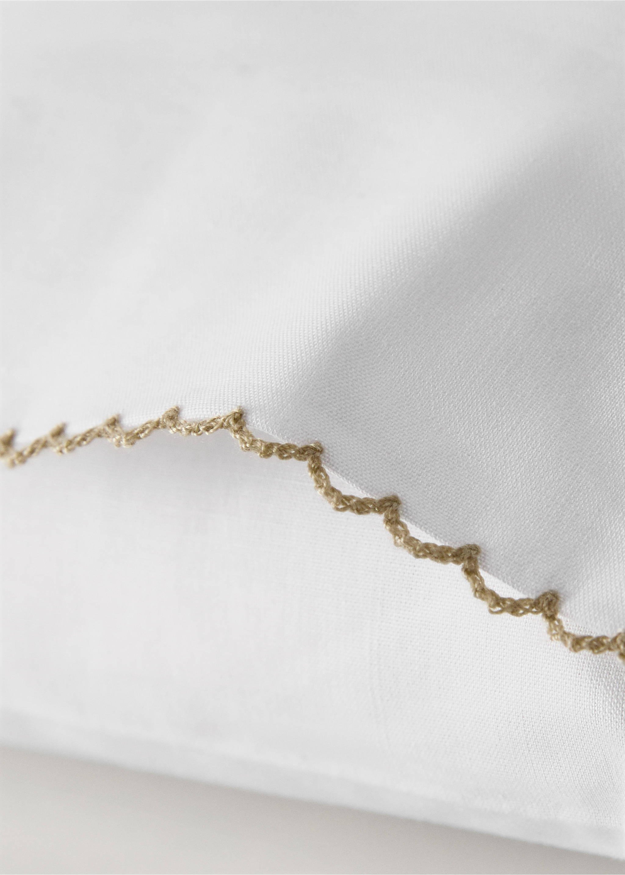 Set of percale cotton top and pillow with picueta detail for mini-cot - Details of the article 4, White. Ref: 17071563-00.