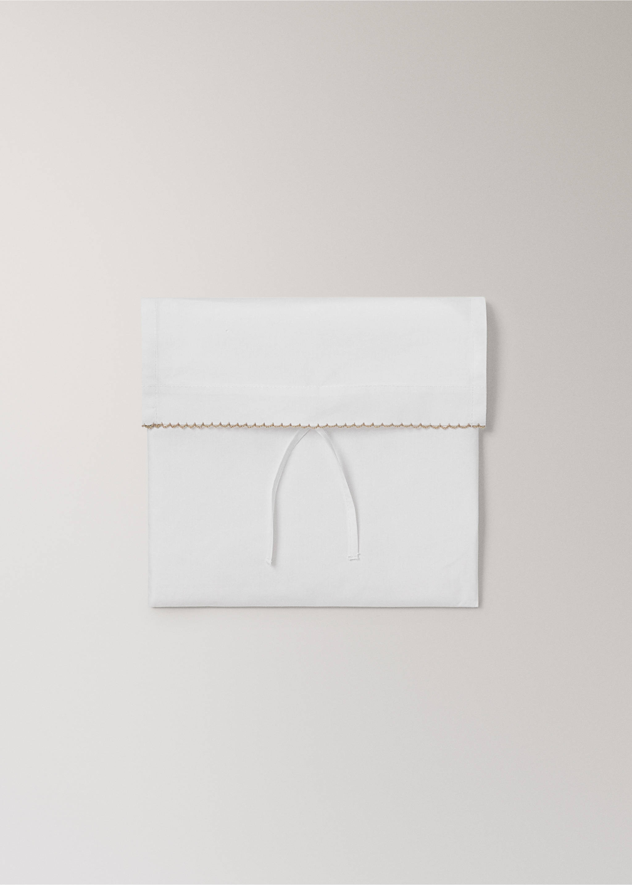 Set of percale cotton top and pillow with picueta detail for mini-cot - Details of the article 5, White. Ref: 17071563-00.