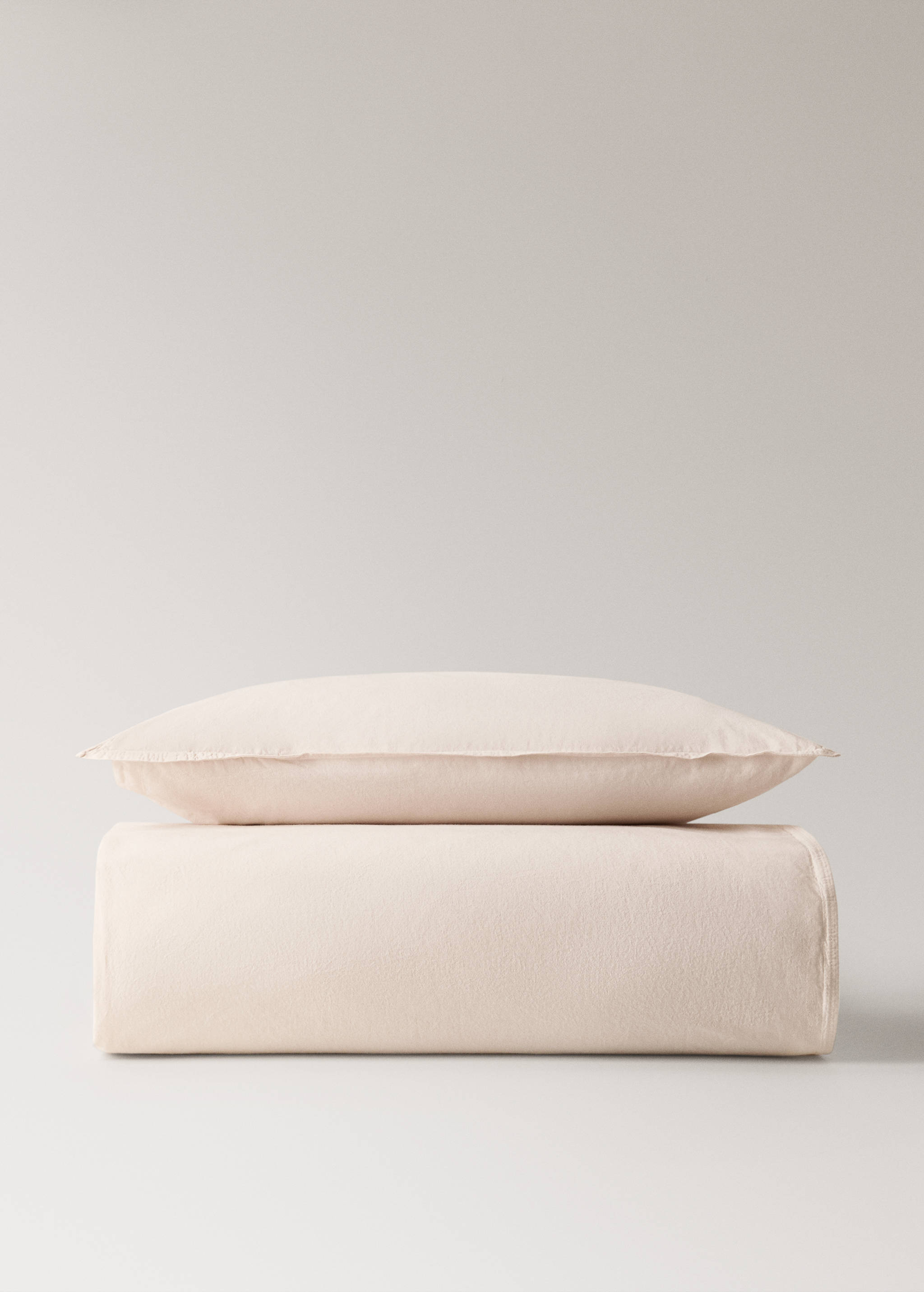 Children’s washed cotton double-stitched duvet cover for cot - Article without model