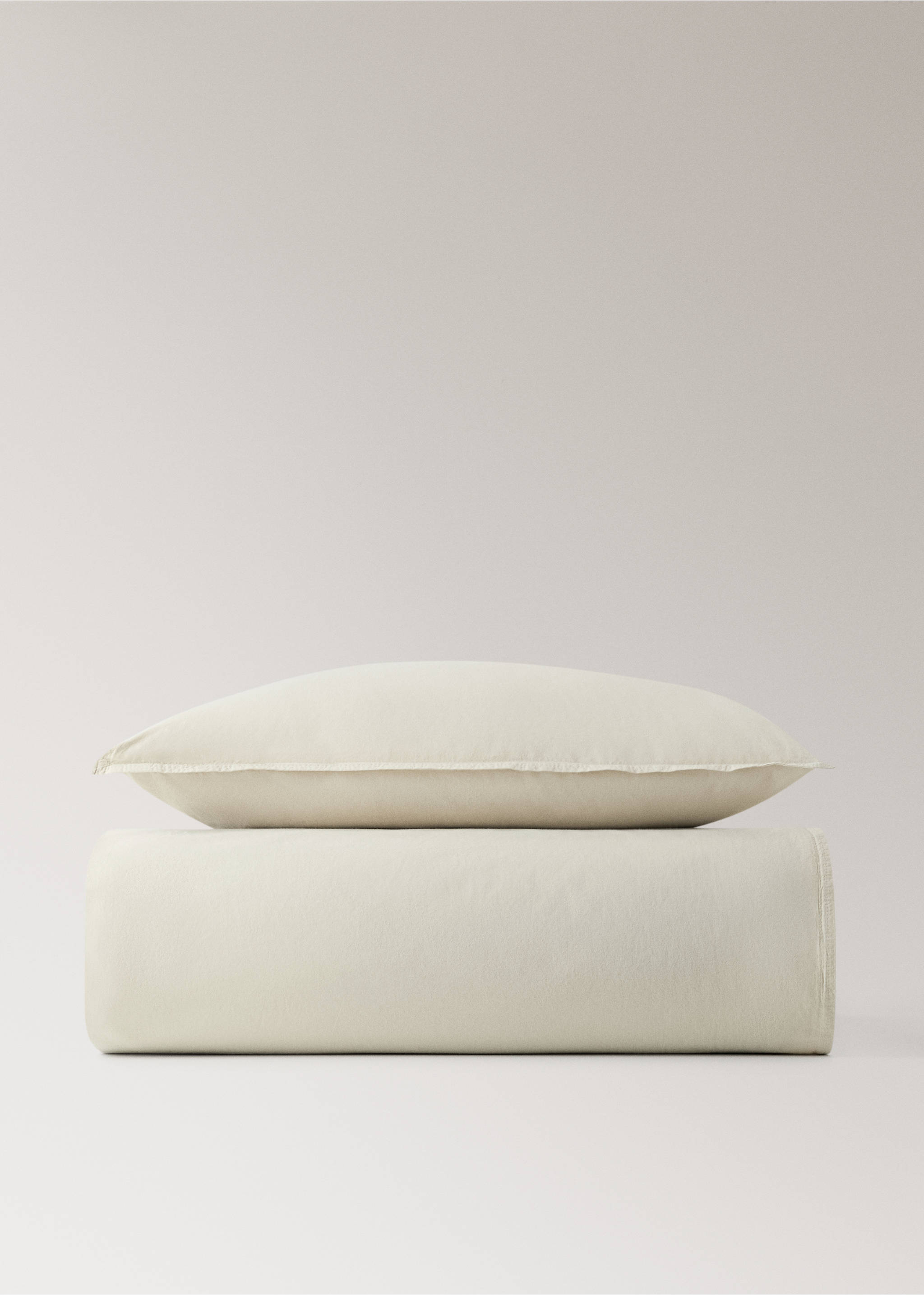 Children’s washed cotton double-stitched duvet cover for cot - Article without model, Pastel Green. Ref: 17071564-00.