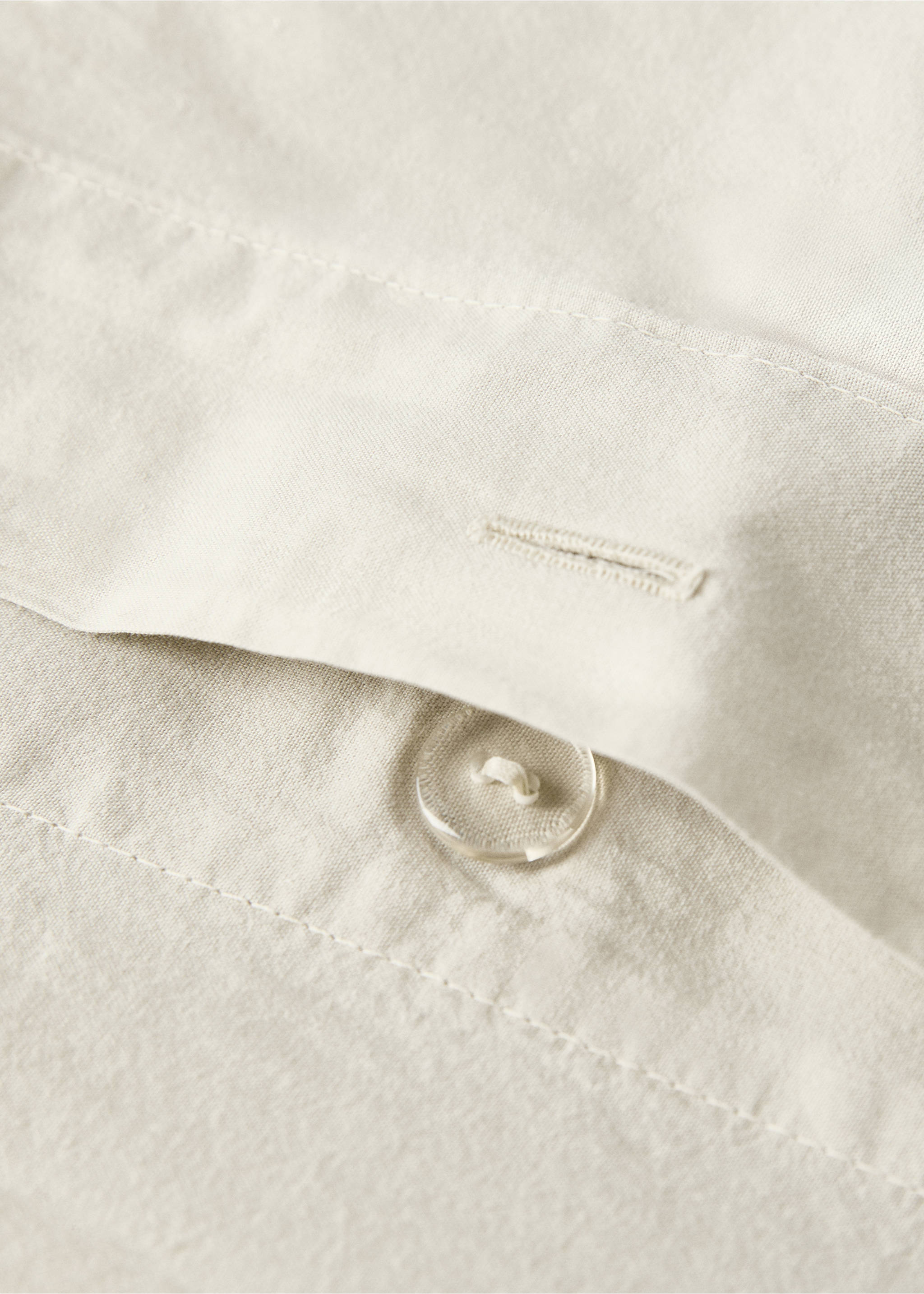 Children’s washed cotton double-stitched duvet cover for cot - Details of the article 1, Pastel Green. Ref: 17071564-00.