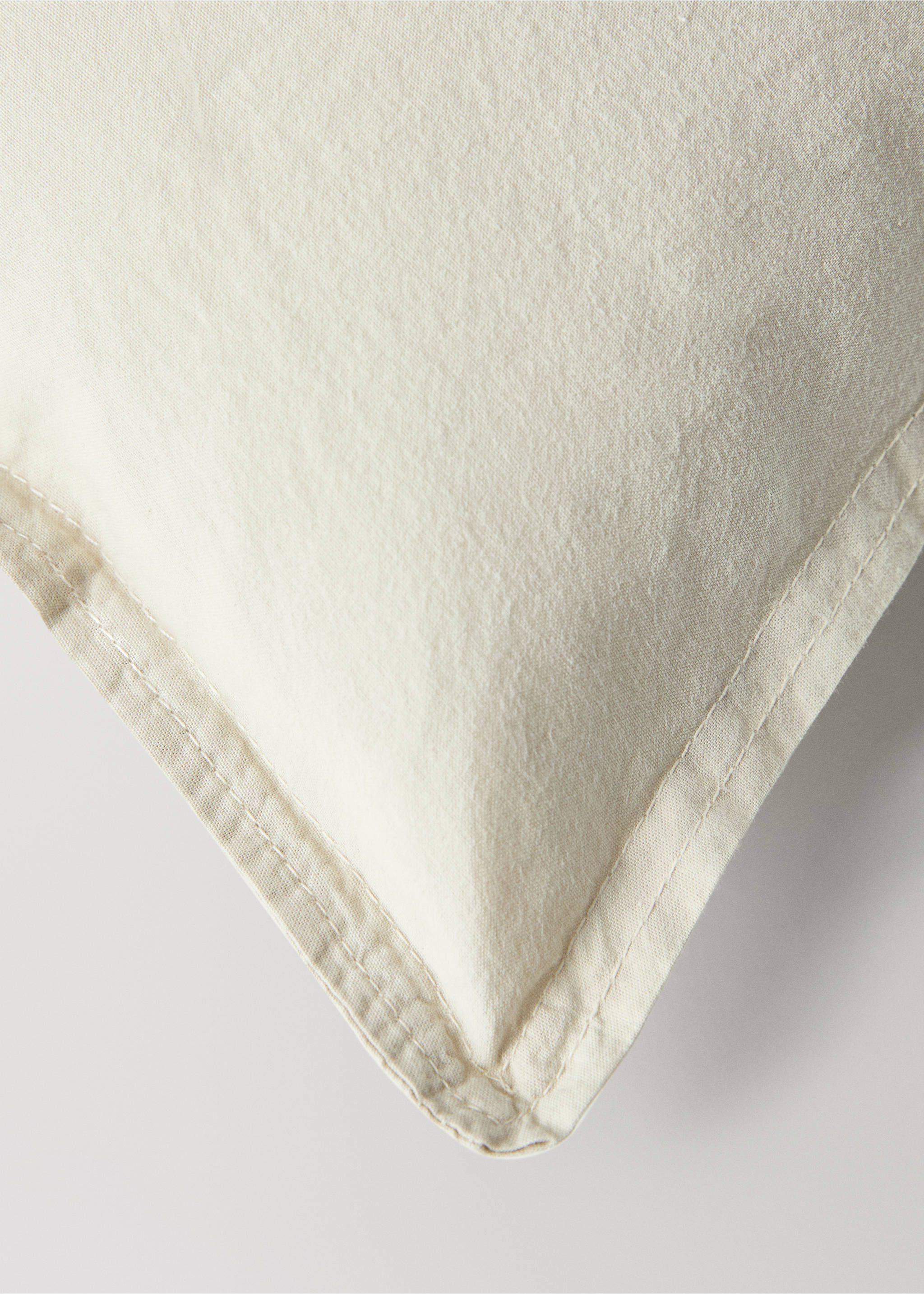 Children’s washed cotton double-stitched duvet cover for cot - Details of the article 3, Pastel Green. Ref: 17071564-00.