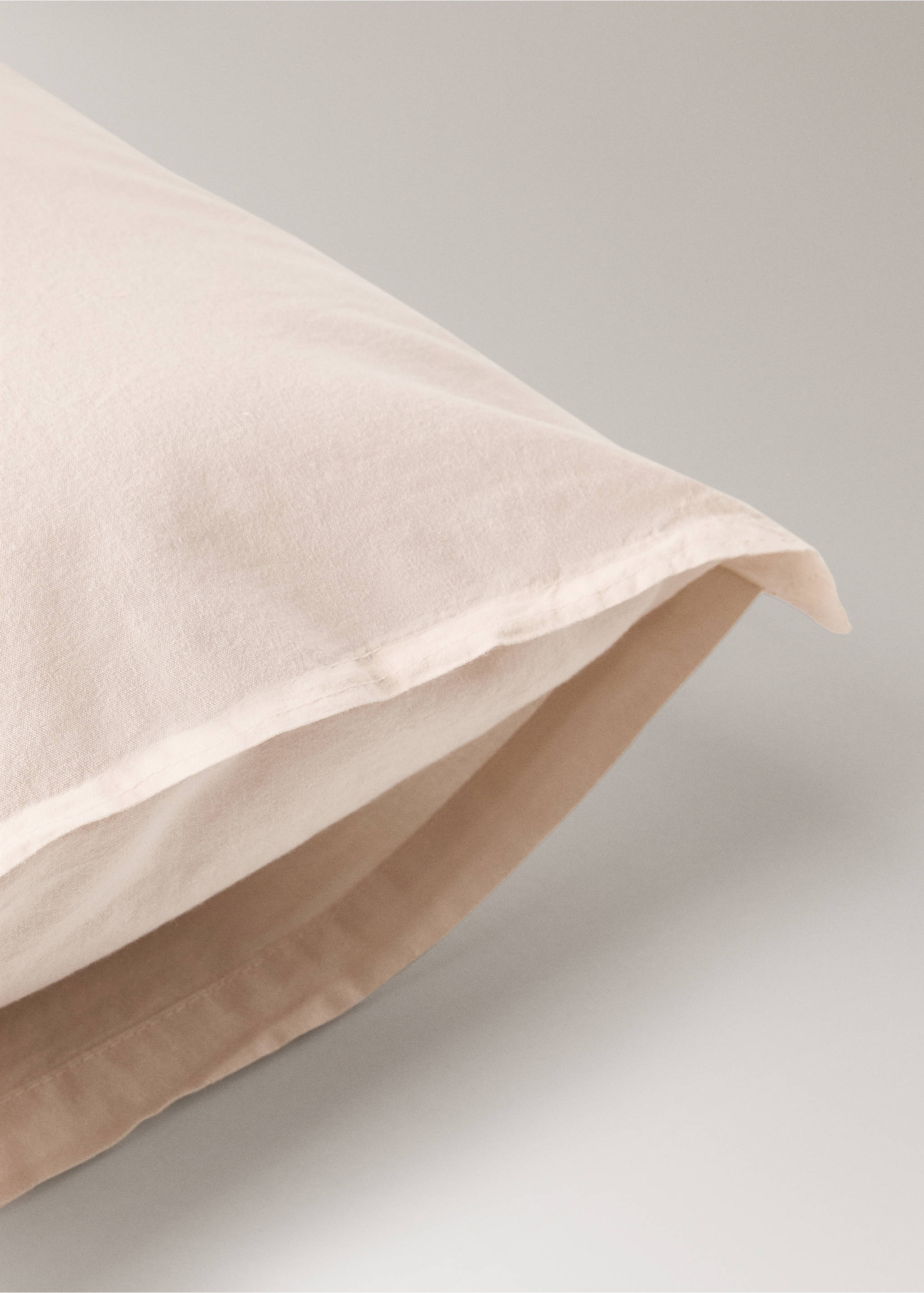 Children's washed cotton double-stitched pillowcase 30x50 cm - Details of the article 1, Ecru. Ref: 17071565-00.