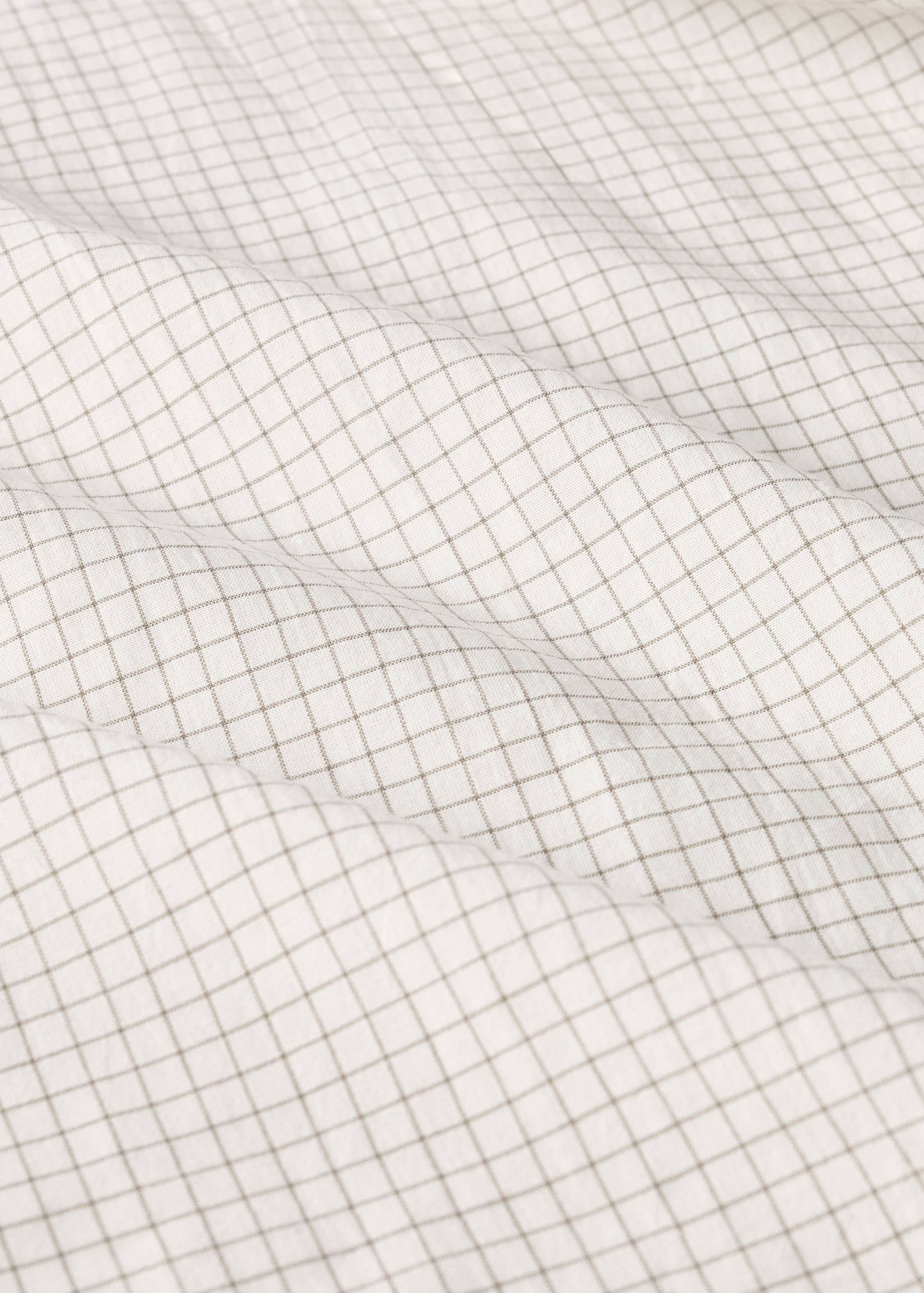Cotton yarn-dyed fitted sheet with mini-check pattern for cot - Details of the article 2