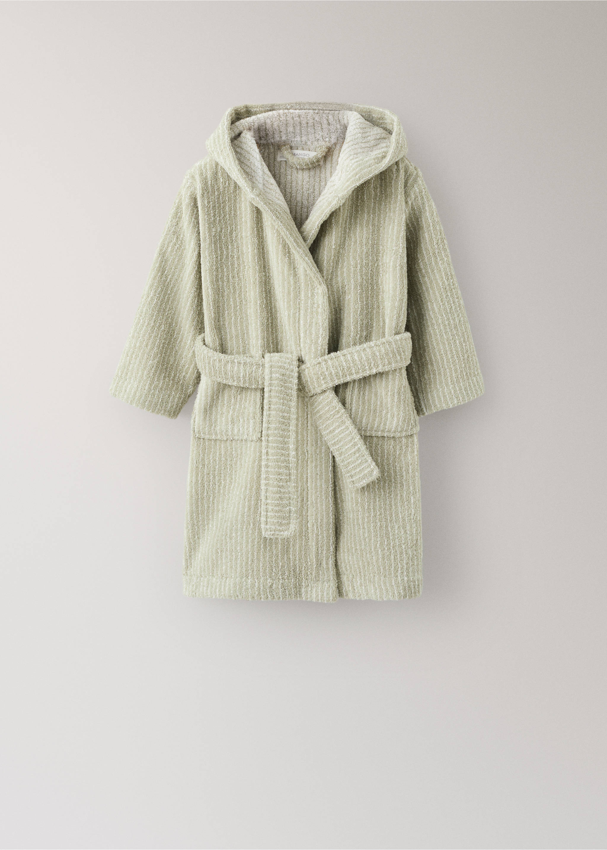 Children's cotton striped bathrobe - Article without model, Green. Ref: 17071568-00.