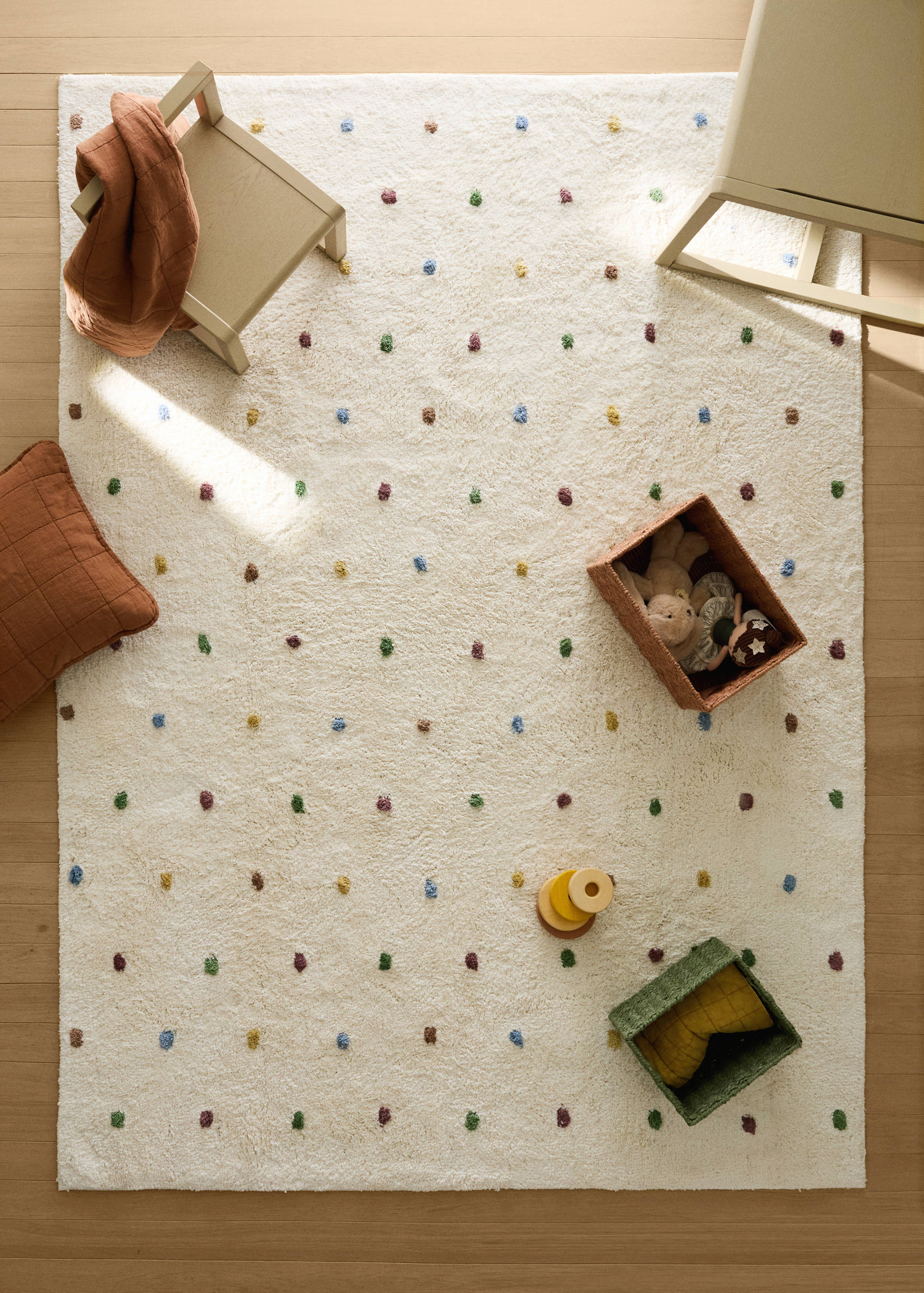 100% cotton polka-dot rug - General plane