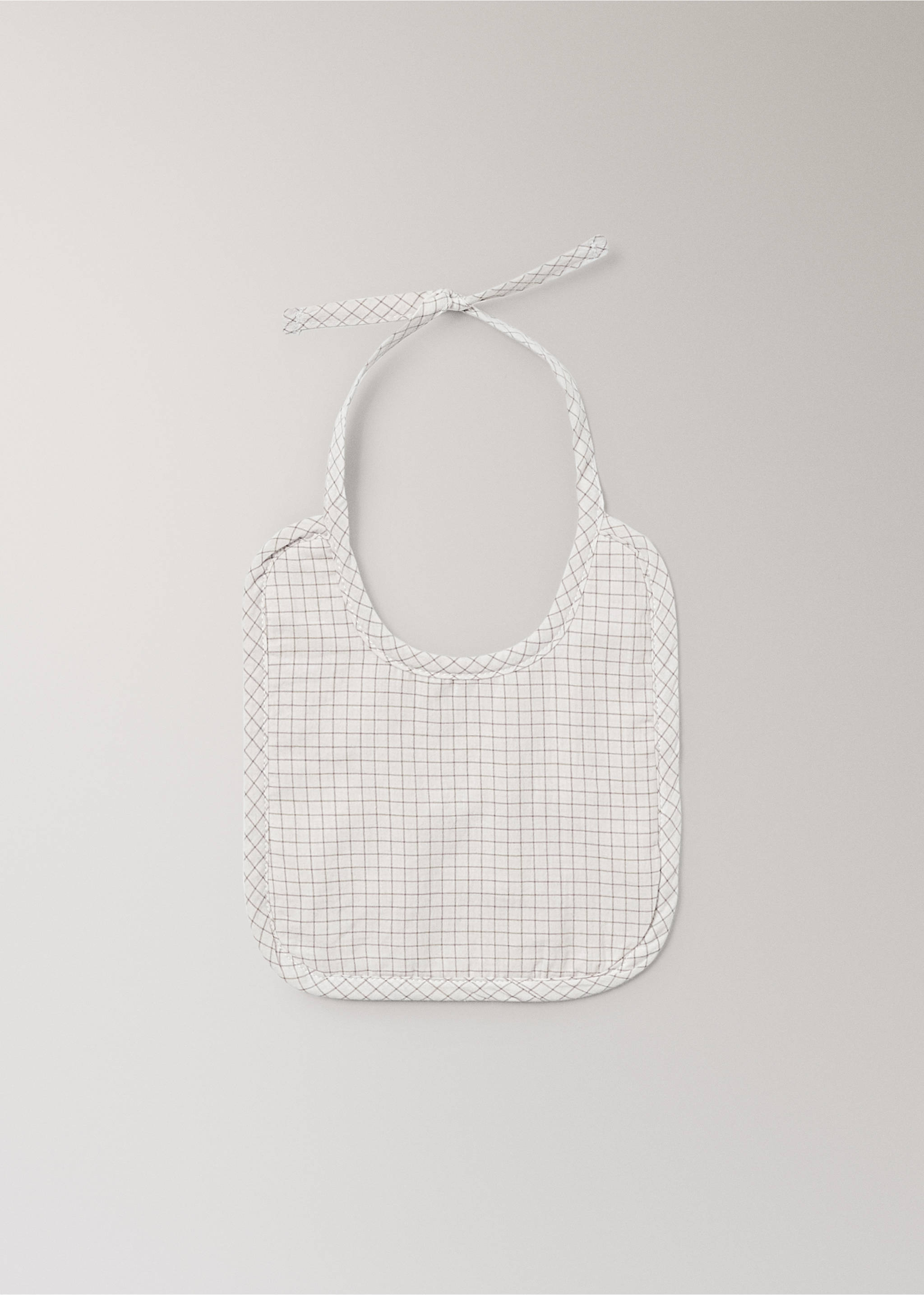 Cotton check bib - Article without model, Medium Brown. Ref: 17071573-00.