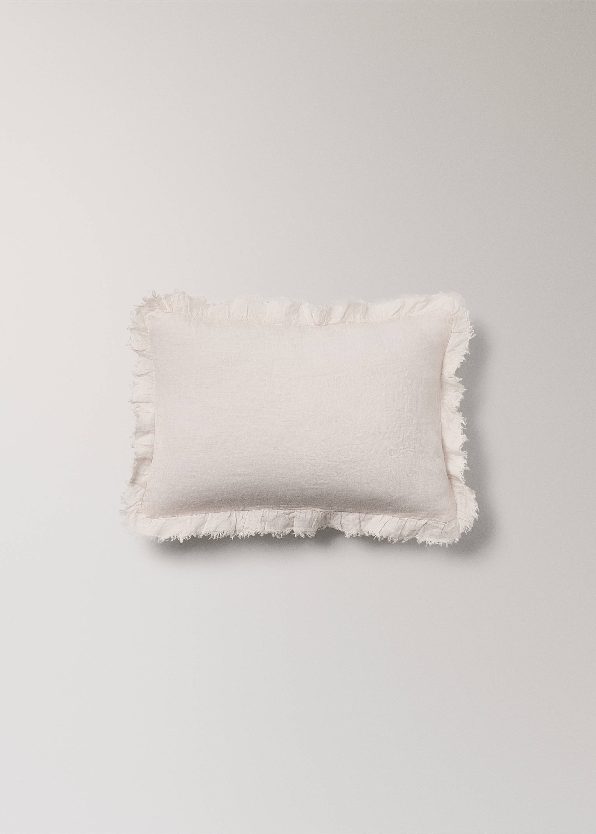 Dječja jastučnica od lana s volanom 30 x 40 cm - Artikl bez modela, Boja pijeska. Ref: 17071579-00.