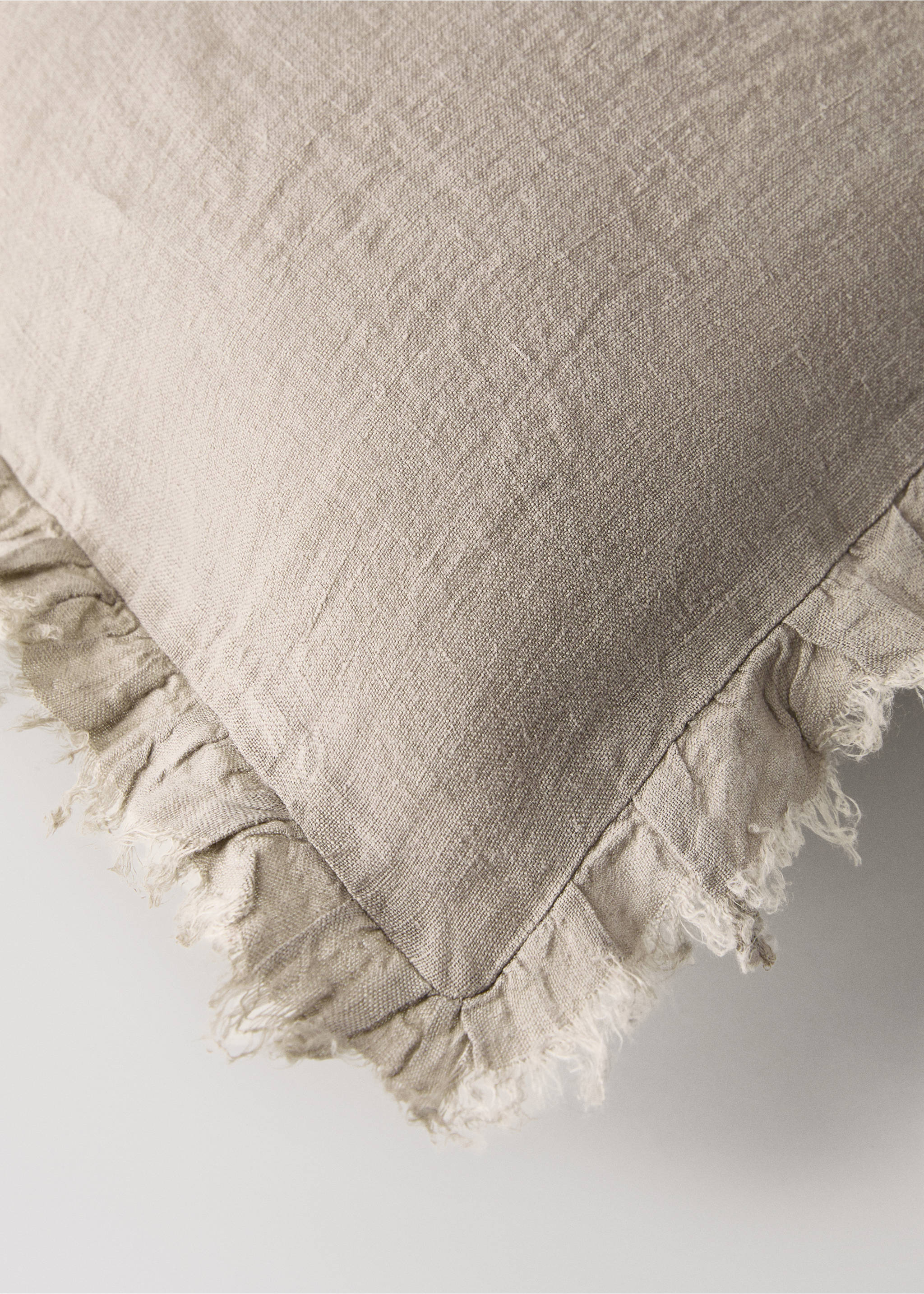 Housse de coussin pour enfant lin à volants 30x40 cm - Détail de l'article 2, Gris. Ref: 17071579-00.