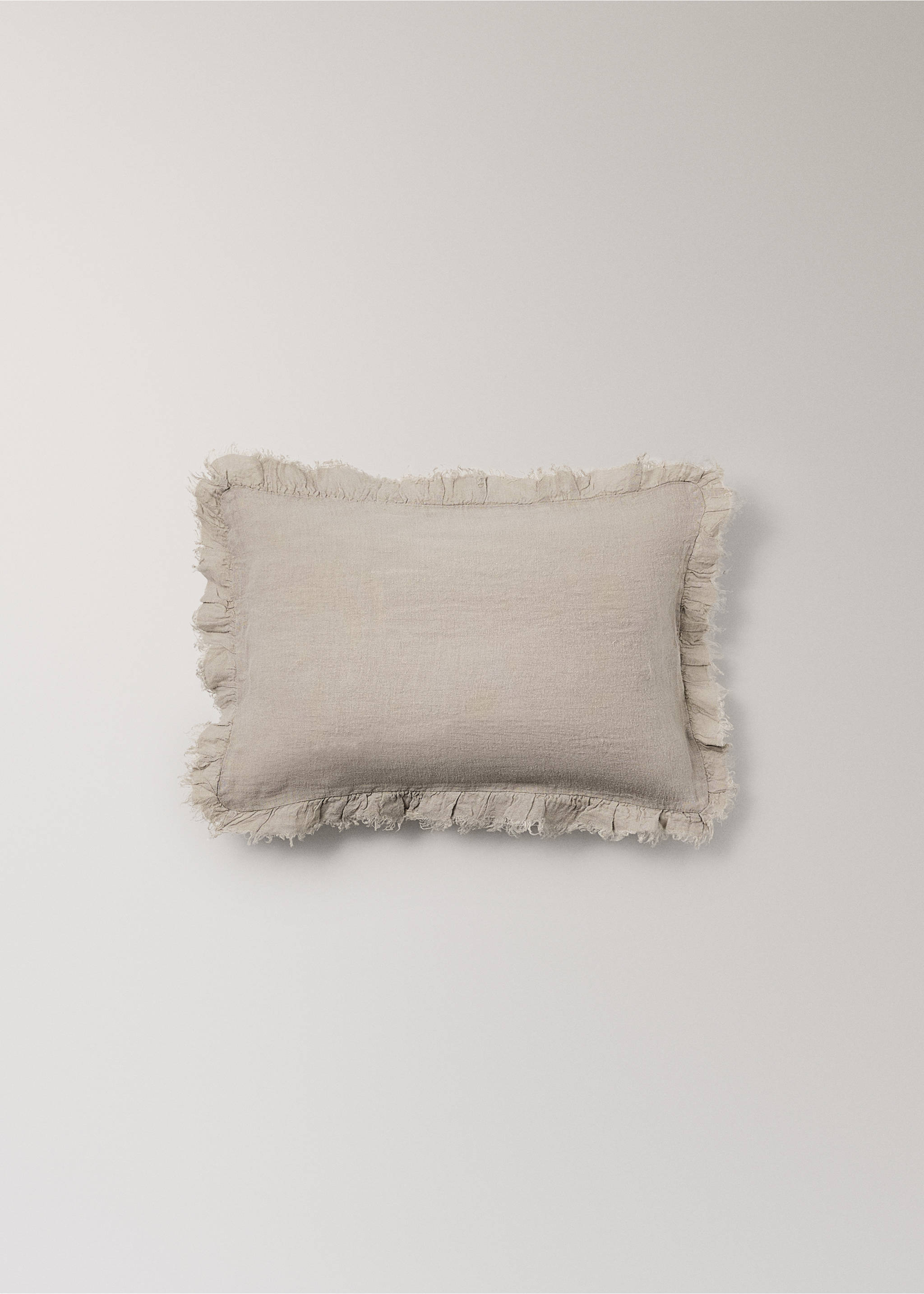 Children's cushion cover with linen flounce 30x40 cm - Article without model, Grey. Ref: 17071579-00.