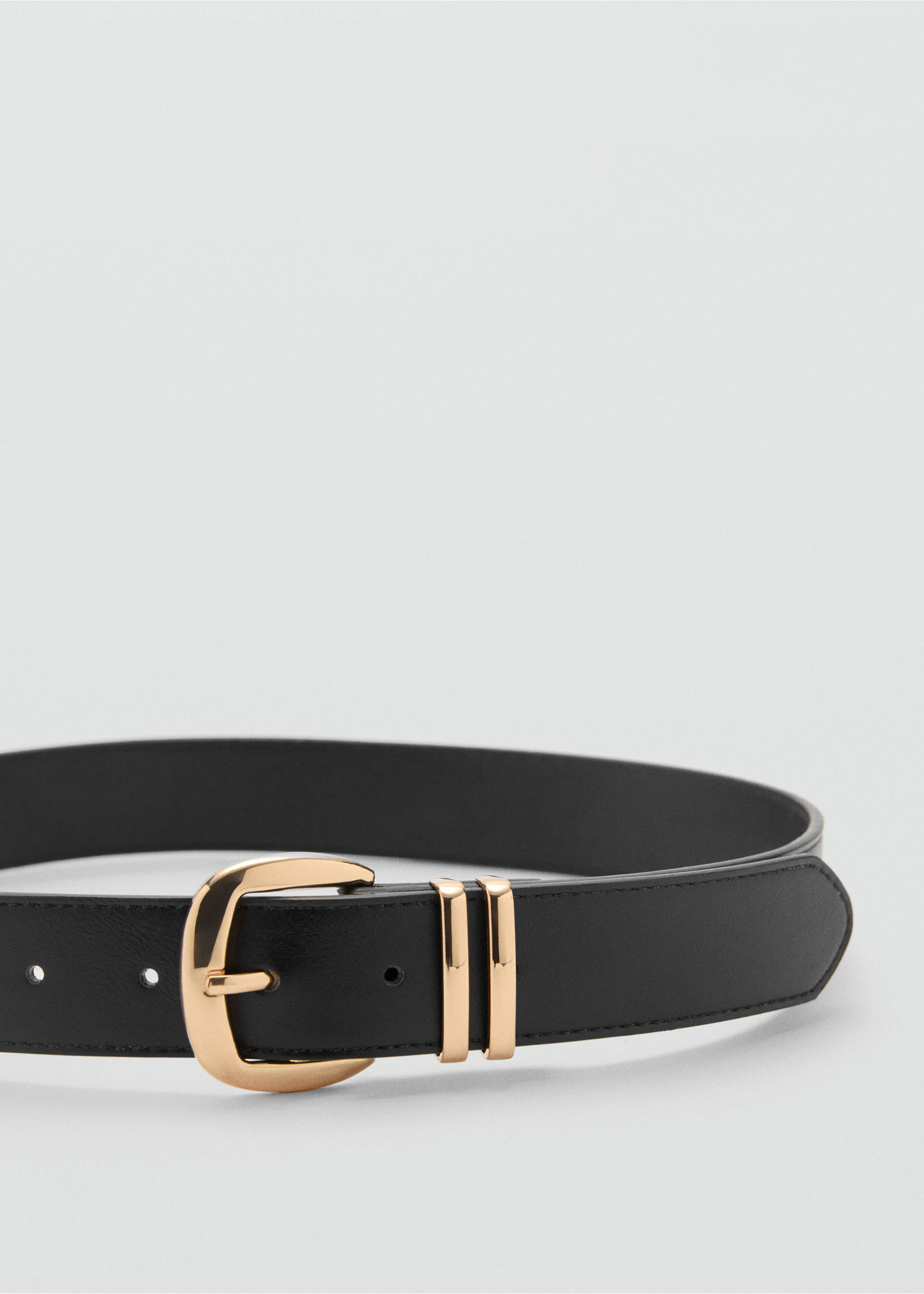 Metal buckle belt - Medium plane, Black. Ref: 17071584-00.