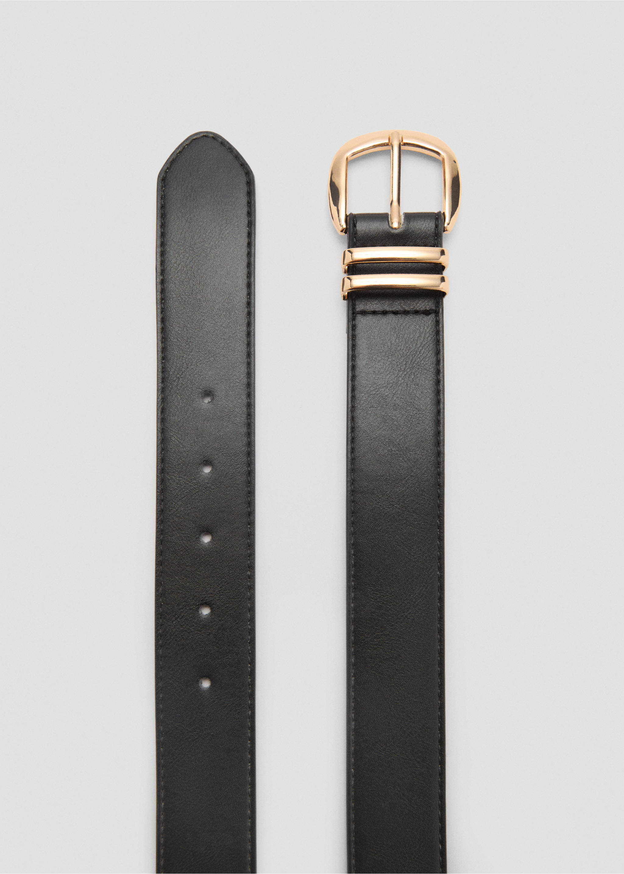 Metal buckle belt - Details of the article 1, Black. Ref: 17071584-00.