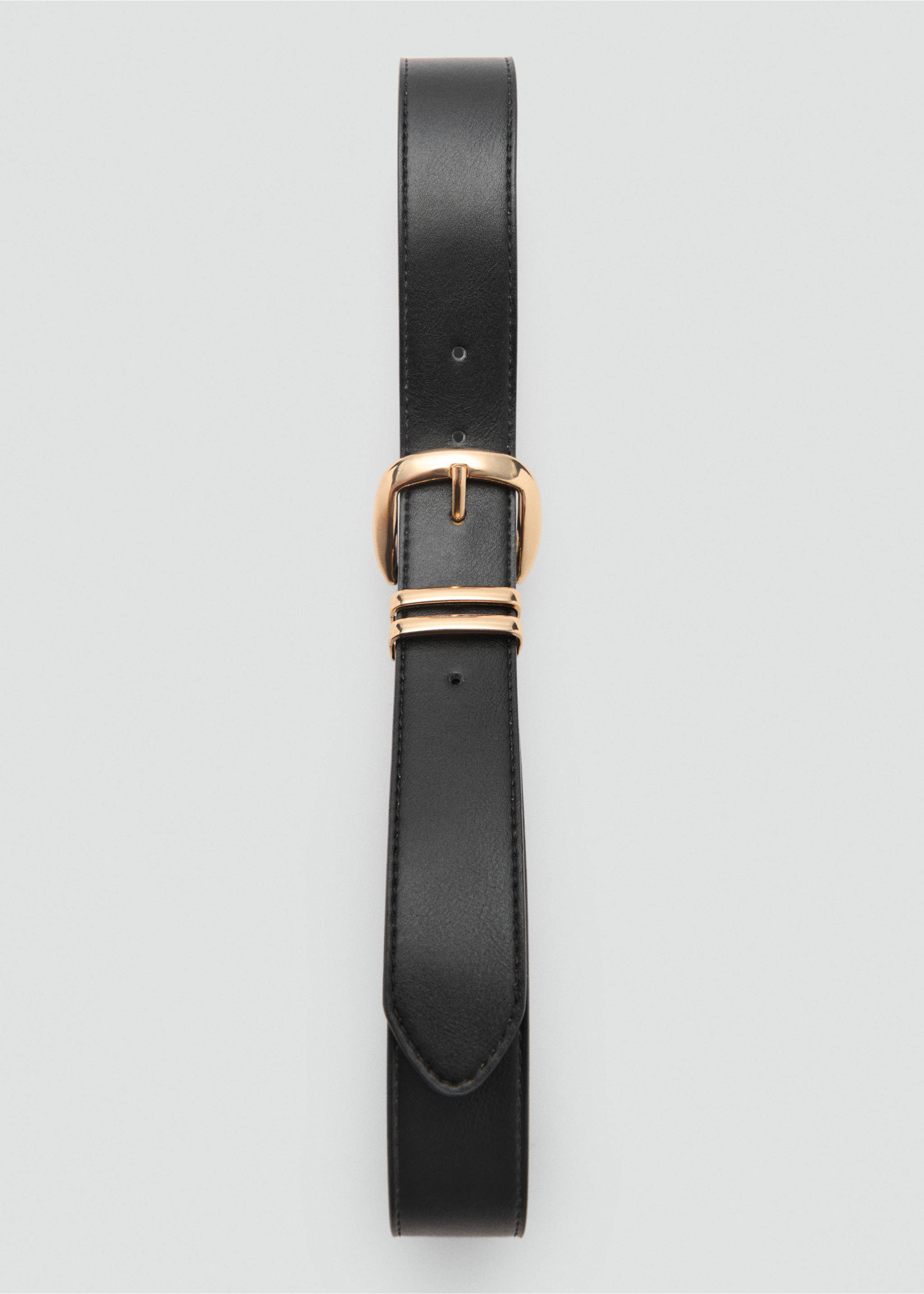 Metal buckle belt - Details of the article 2, Black. Ref: 17071584-00.