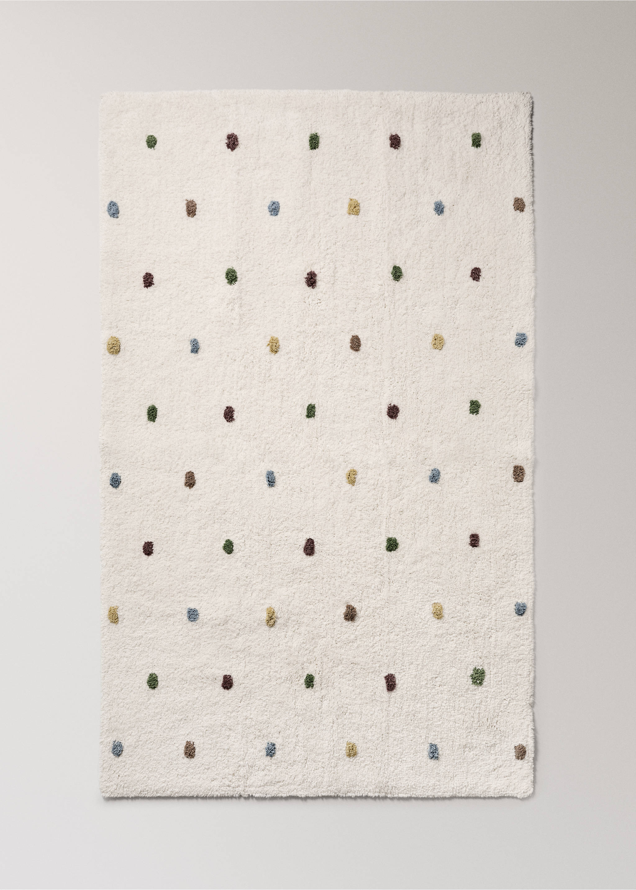 100% cotton polka-dot rug - Details of the article 1, Off White. Ref: 17071589-00.