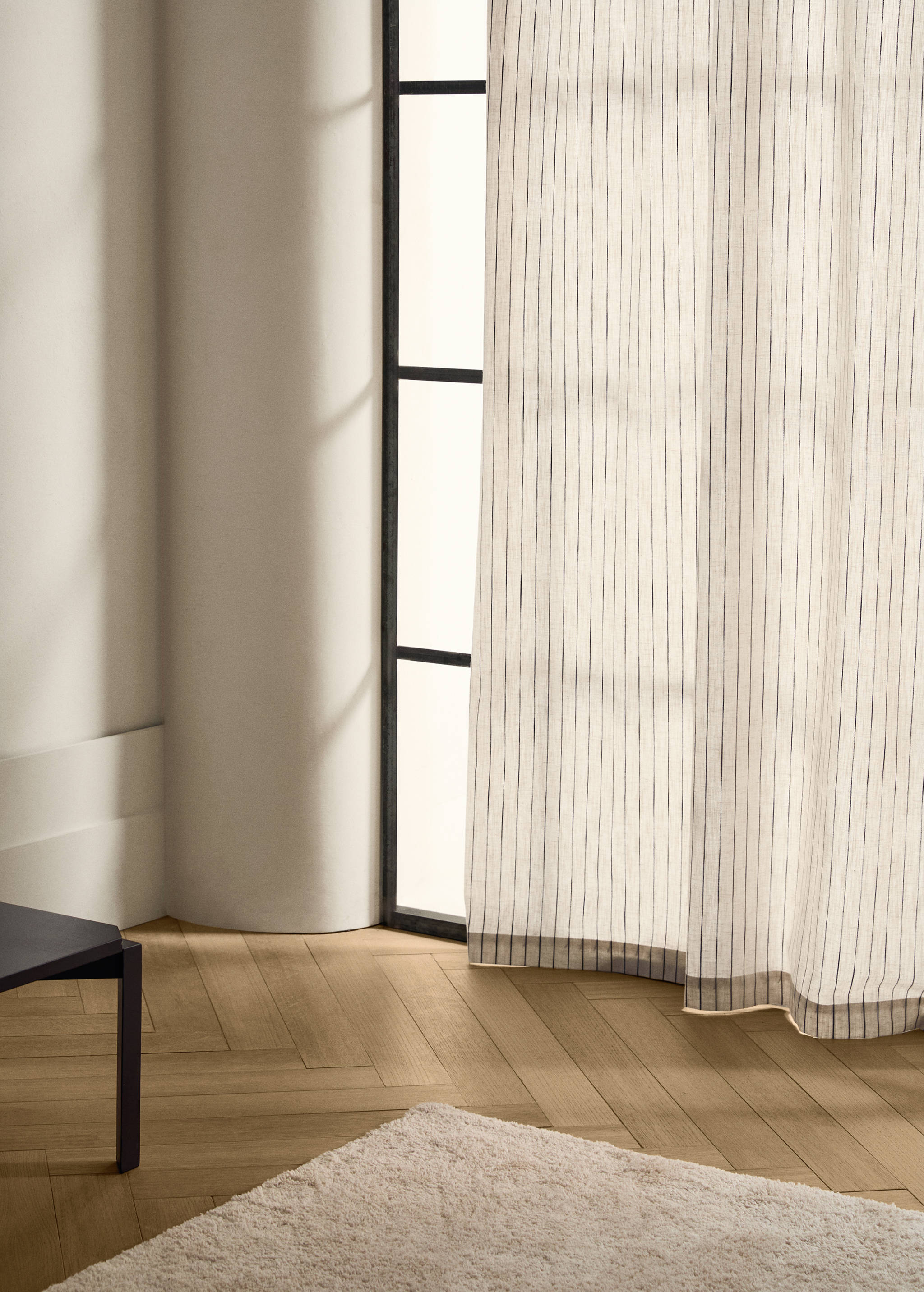 Multi-striped cotton linen curtain - General plane