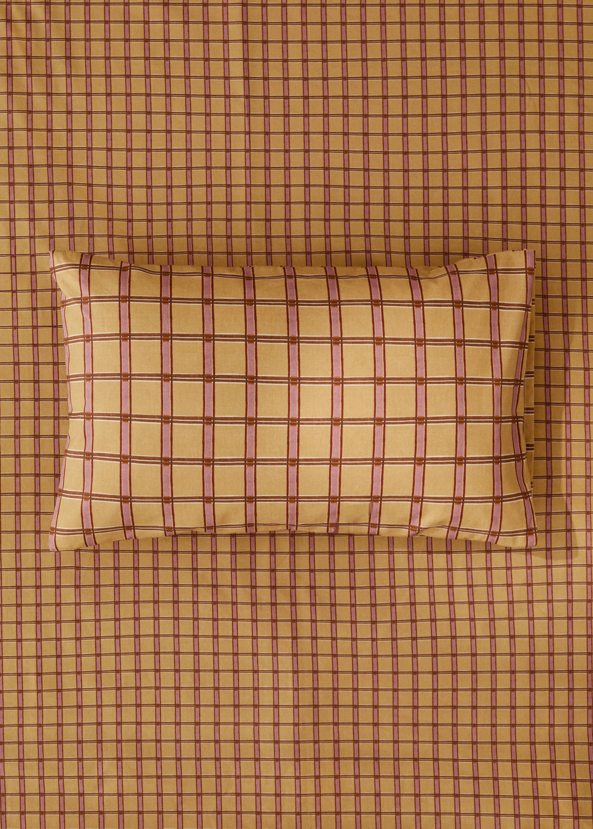 Παπλωματοθήκη παιδική βαμβάκι περκάλι καρό 30x50 εκ - Γενικό πλάνο