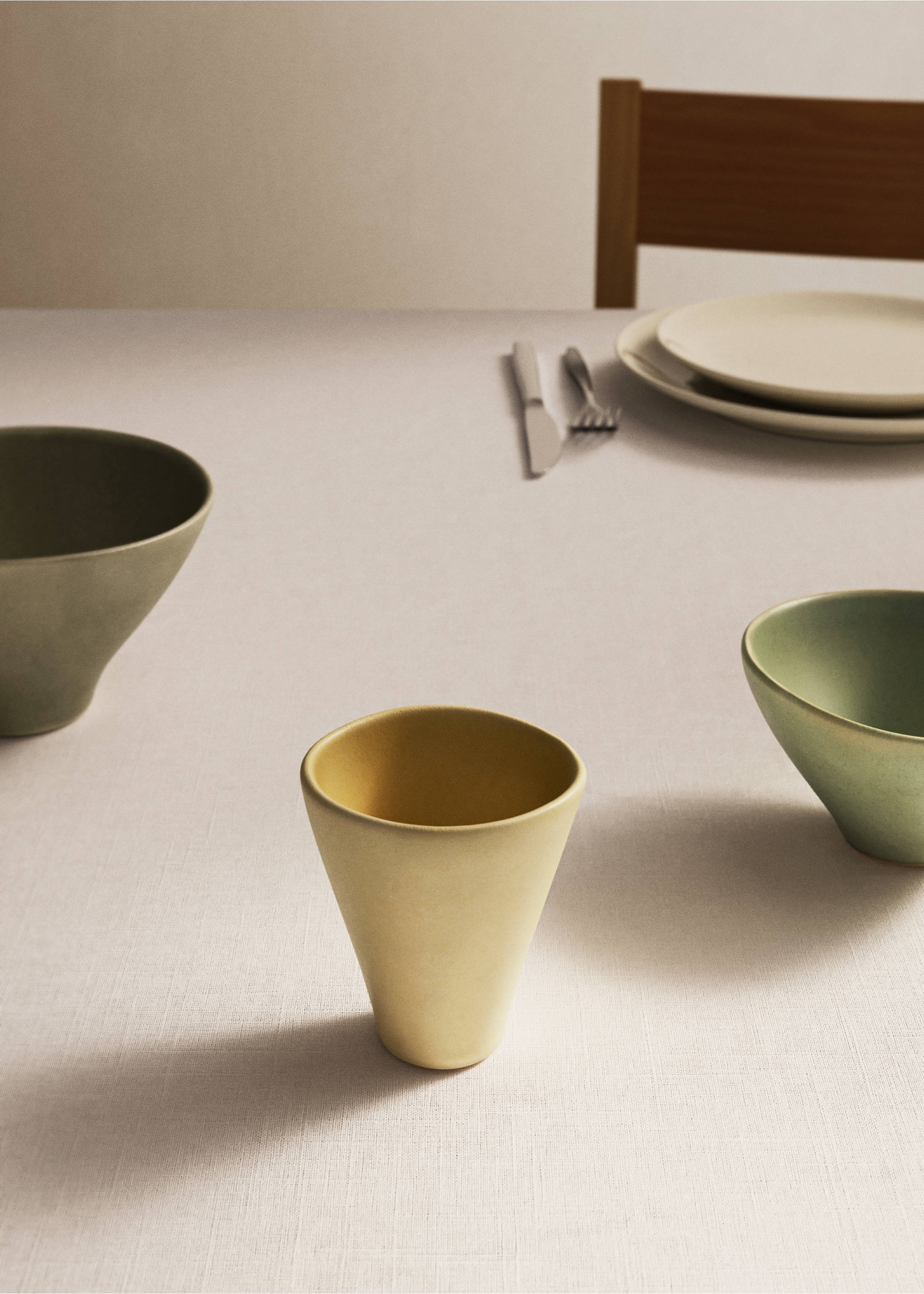 Organic stoneware espresso coffee mug - General plane, Vanilla. Ref: 17072038-00.