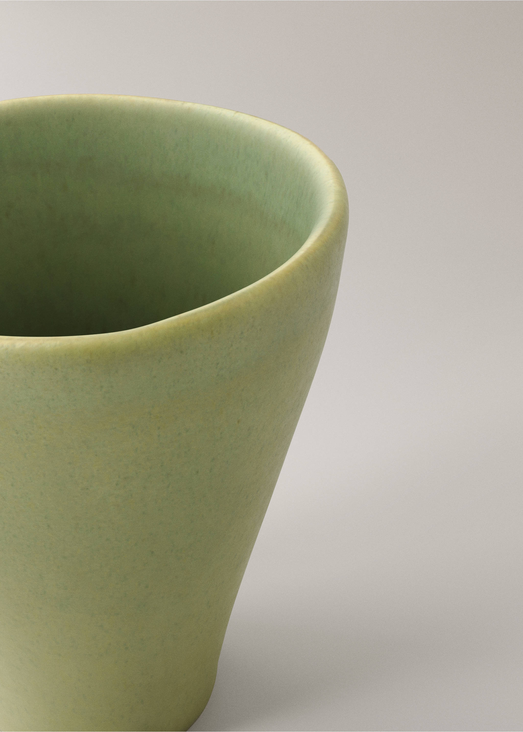 Organic stoneware espresso coffee mug - Details of the article 1, Green. Ref: 17072038-00.