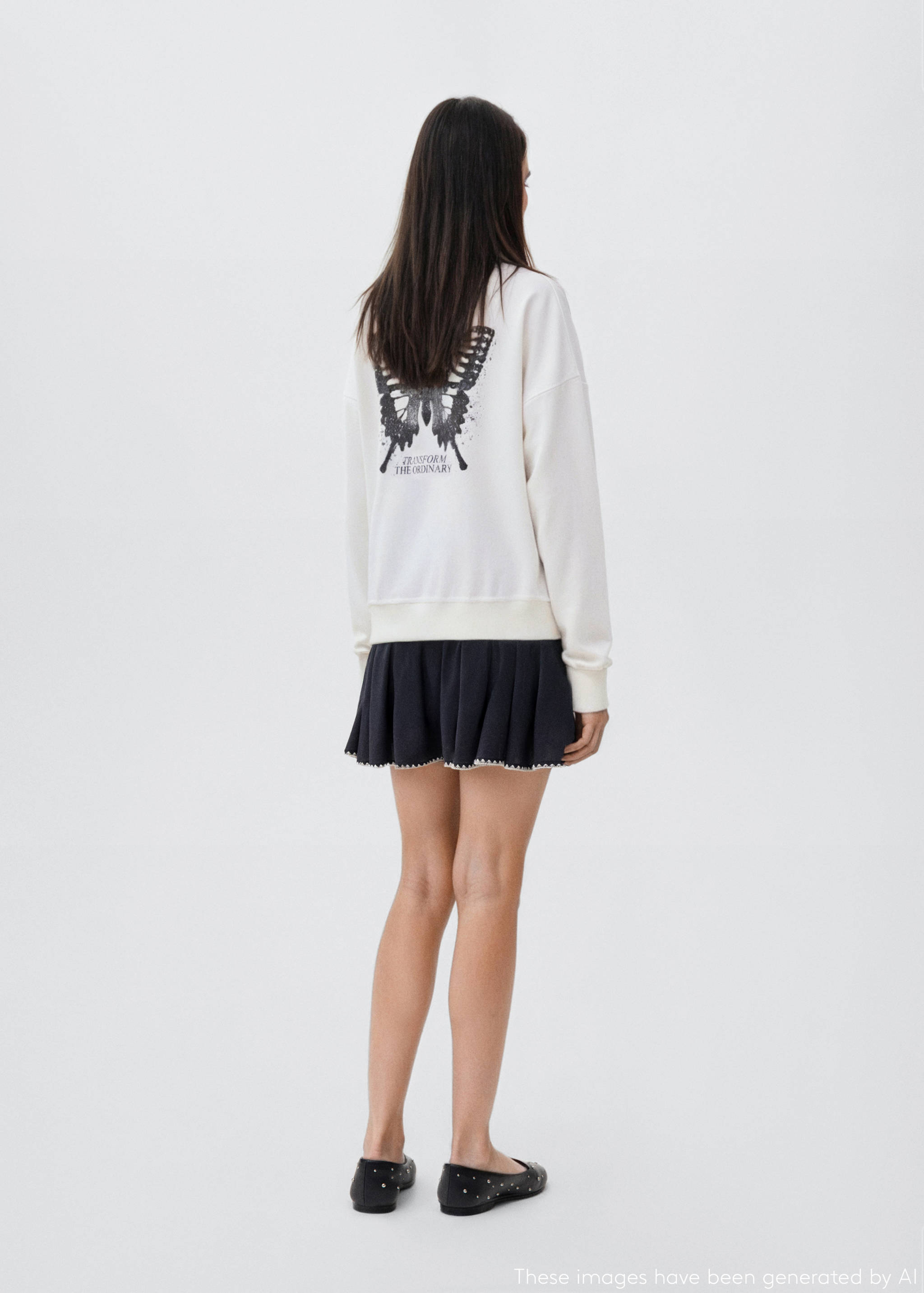 Sweatshirt com estampado de borboleta - Verso do artigo