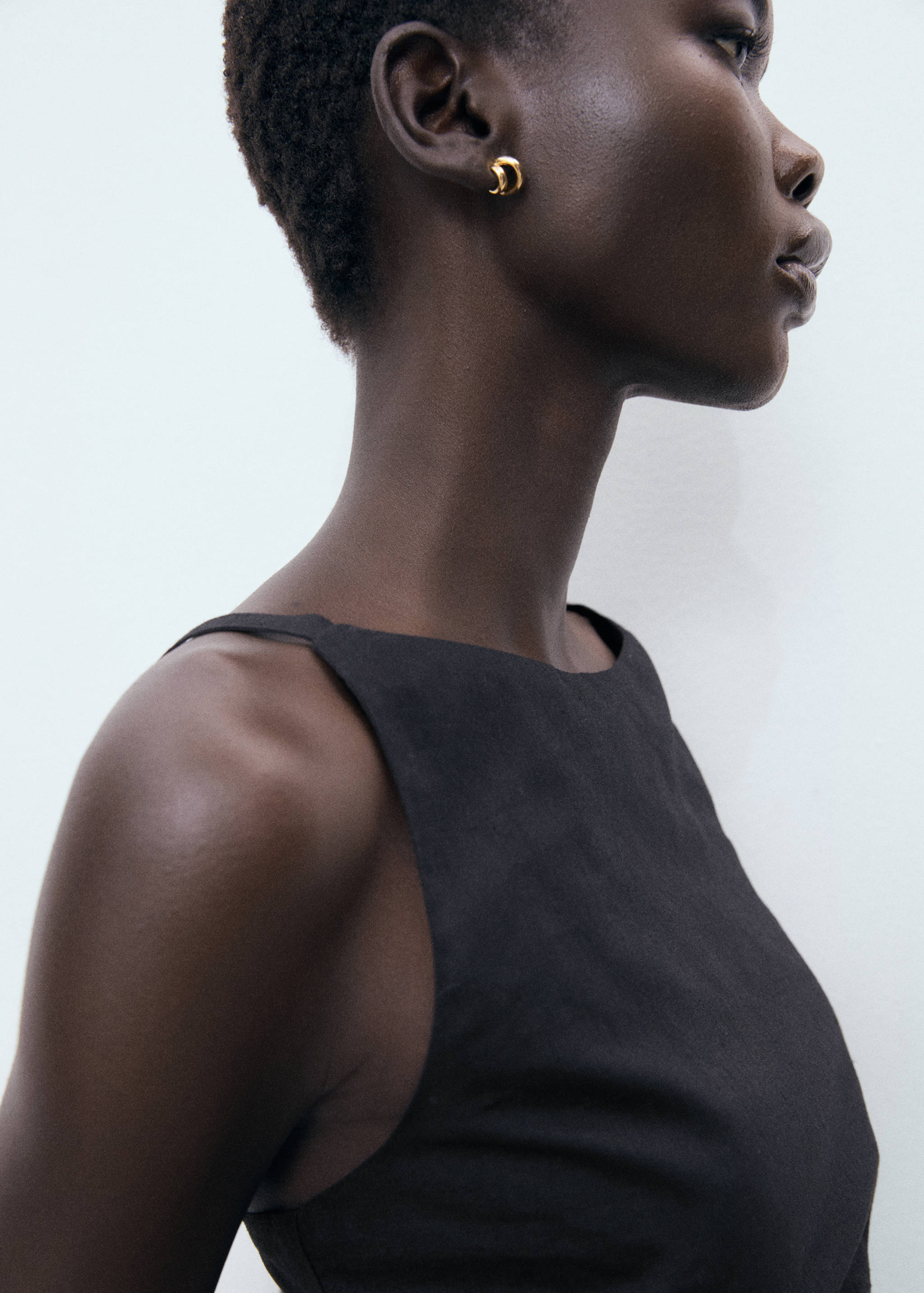 Φόρεμα λινό ντραπέ - Λεπτομέρεια του προϊόντος 1