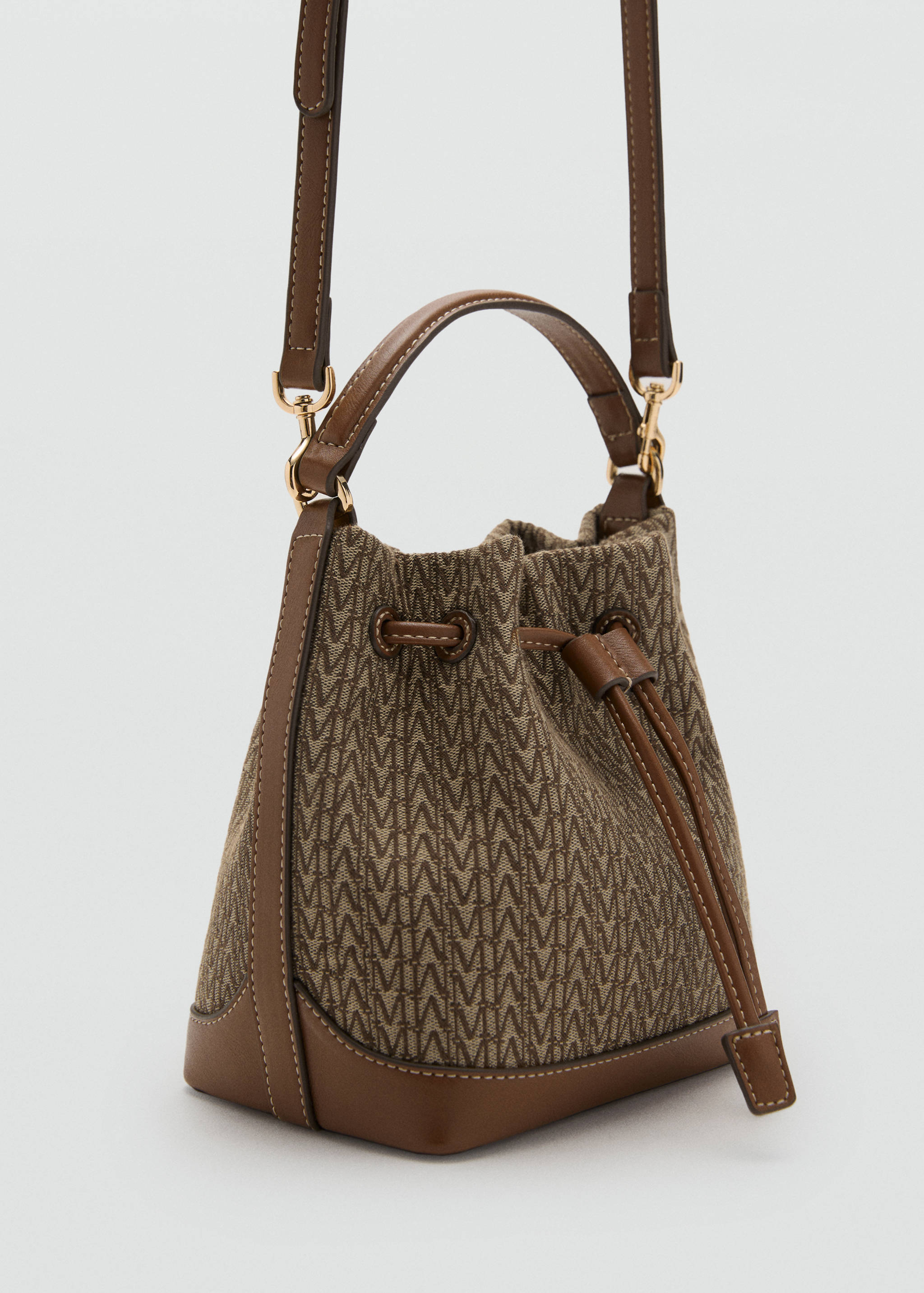 Jacquard bucket bag with logo - Medium plane