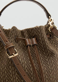 Jacquard bucket bag with logo — Chocolate 4