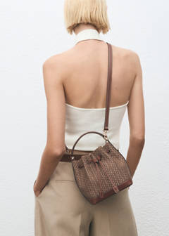 Jacquard bucket bag with logo — Chocolate 8