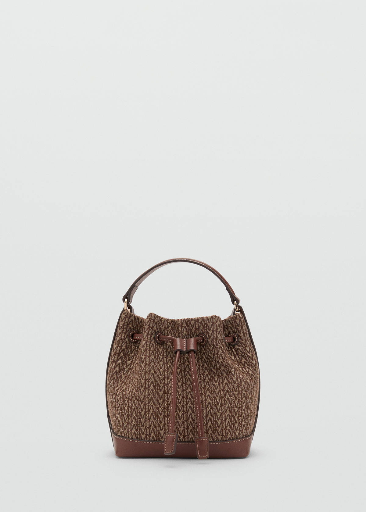 Jacquard bucket bag with logo — Chocolate