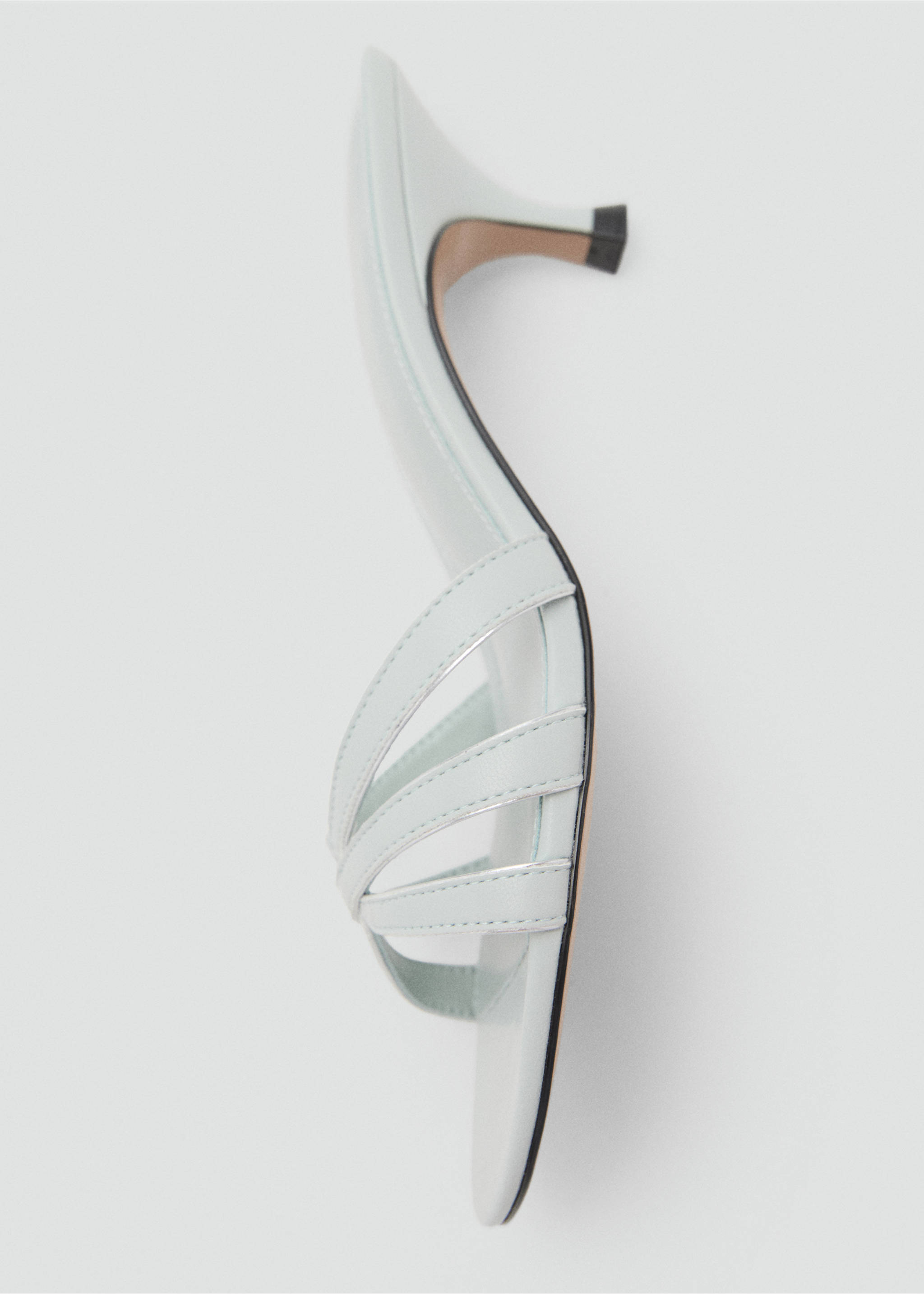 Kitten heel sandals with straps - Details of the article 2, Sky Blue. Ref: 17072546-00.