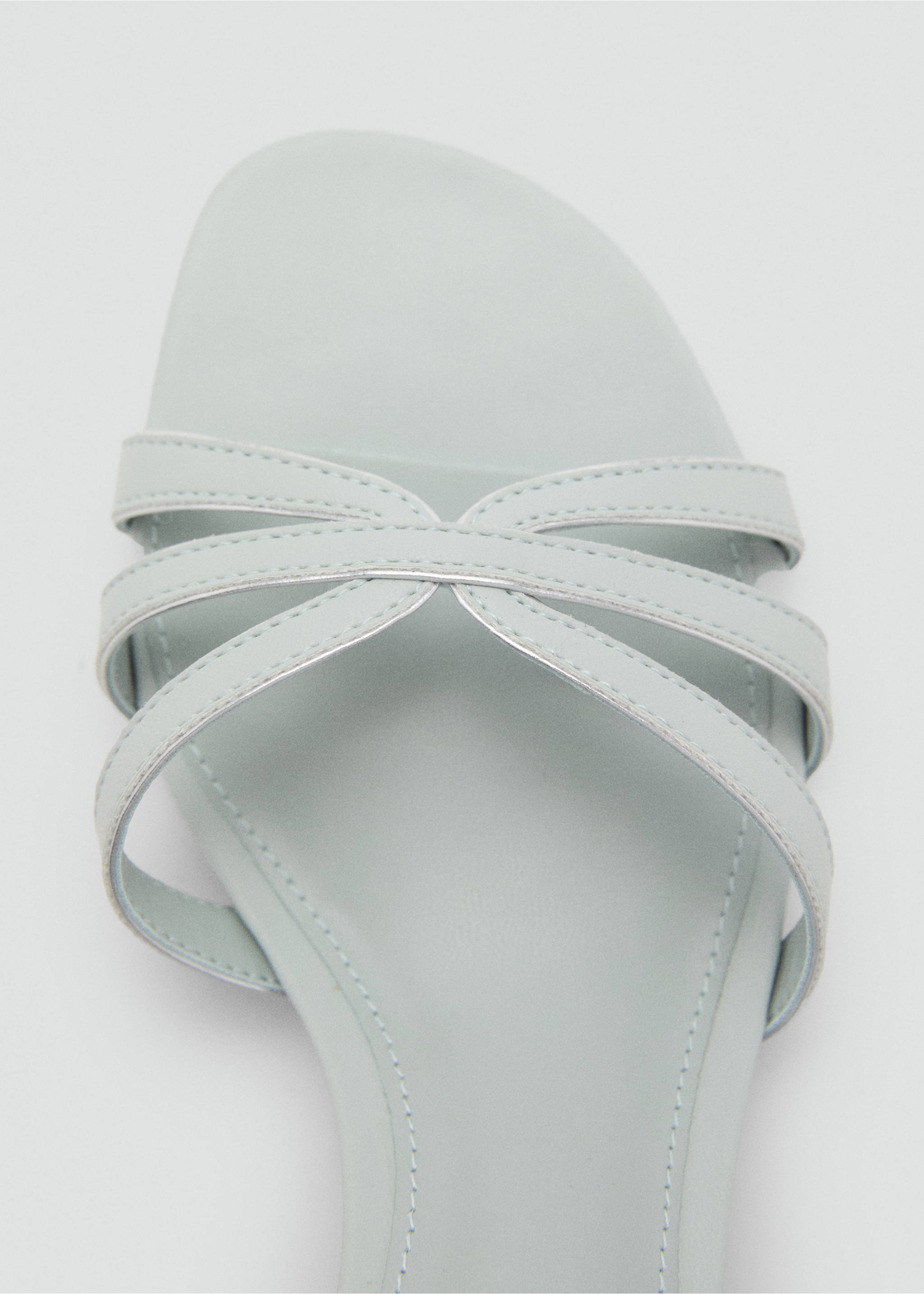 Kitten heel sandals with straps - Details of the article 3, Sky Blue. Ref: 17072546-00.