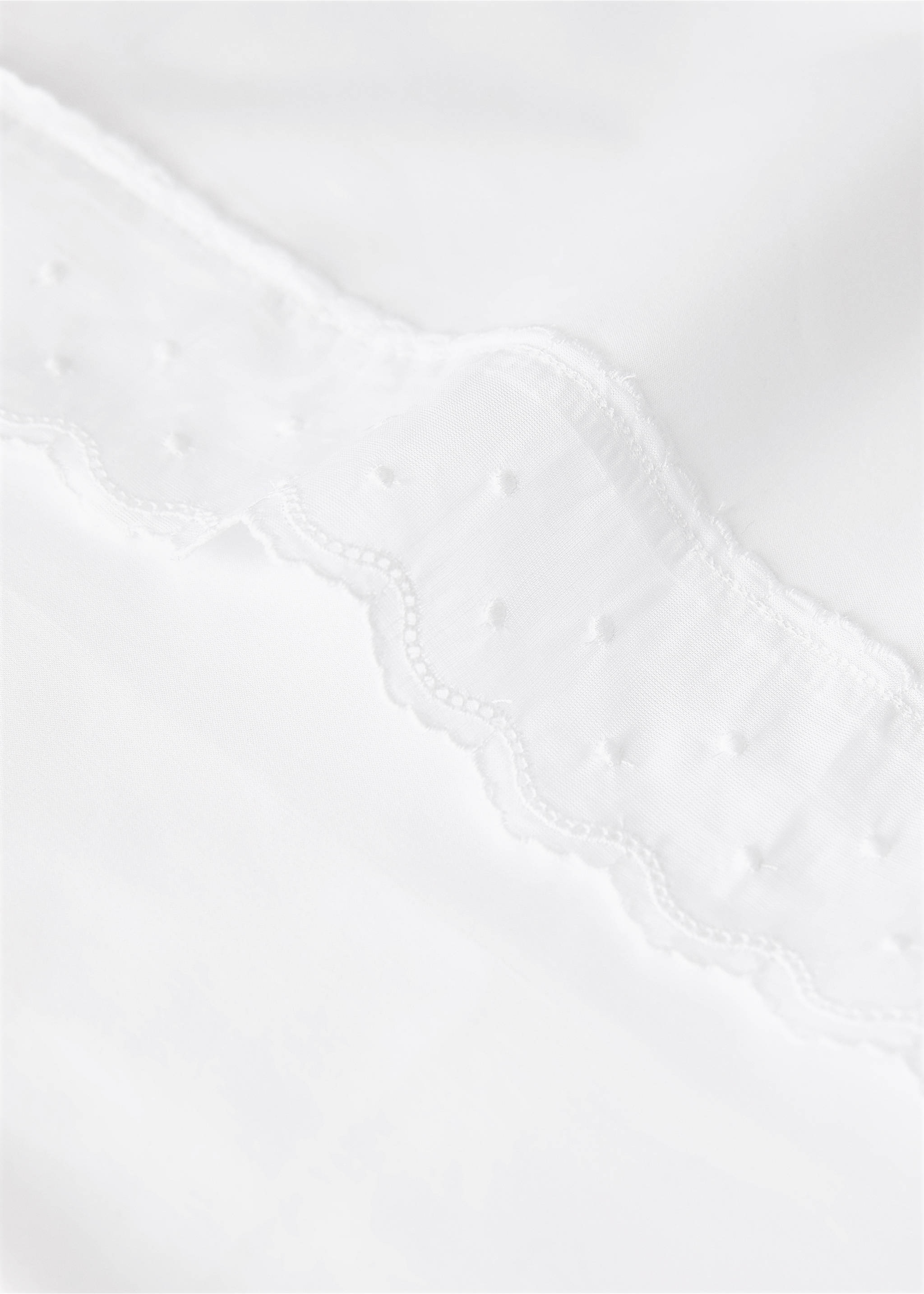 Embroidered frilly pillow and top sheet for mini-cot - Details of the article 3, White. Ref: 17072548-00.