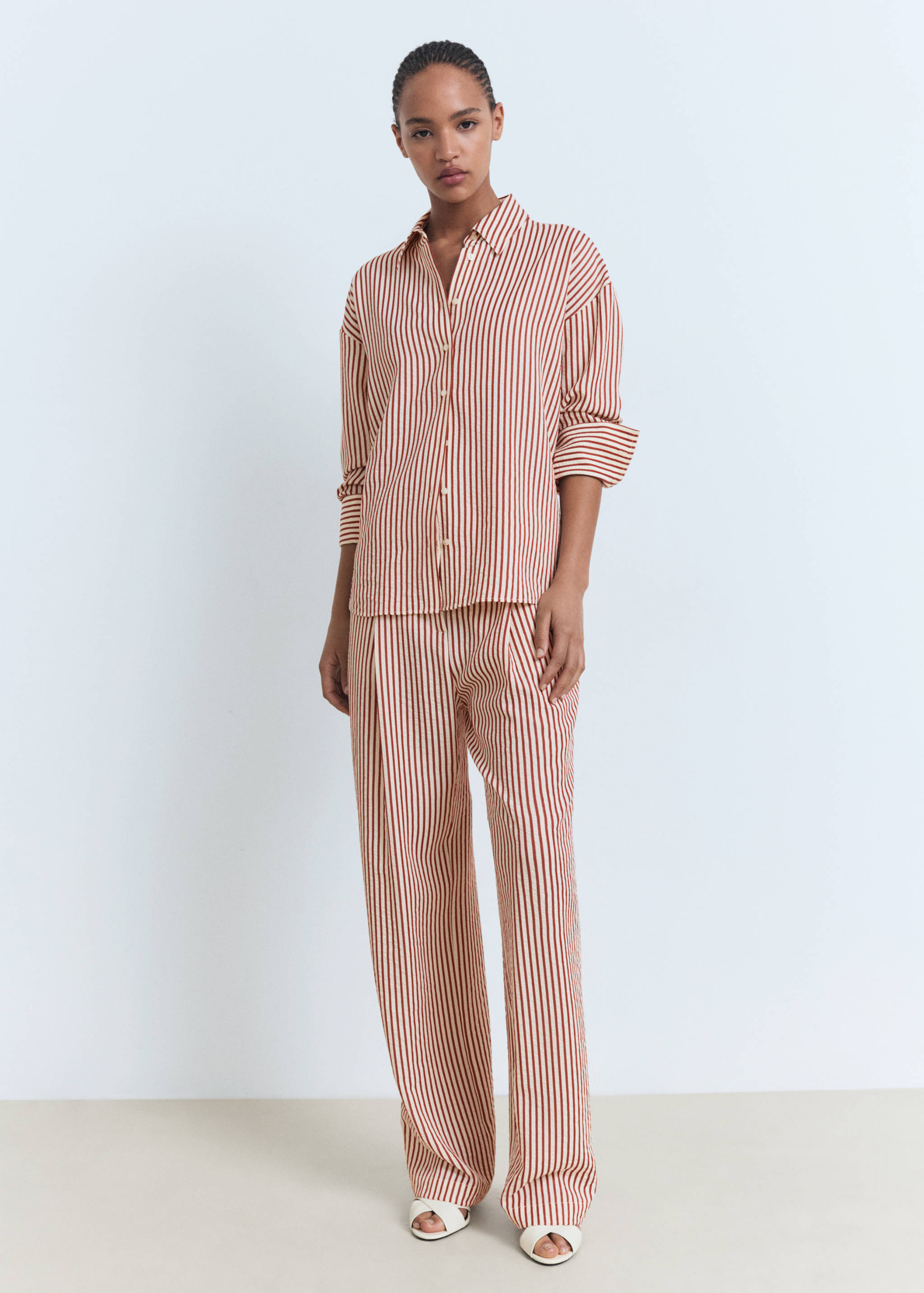 Striped straight shirt - General plane