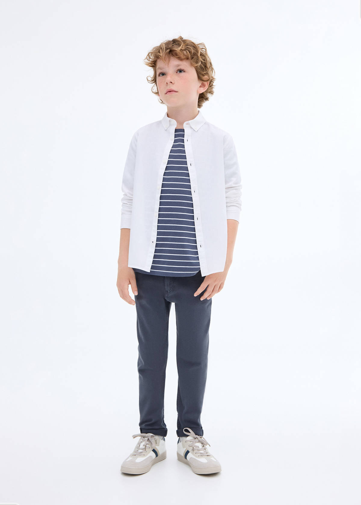 Straight trousers — Navy