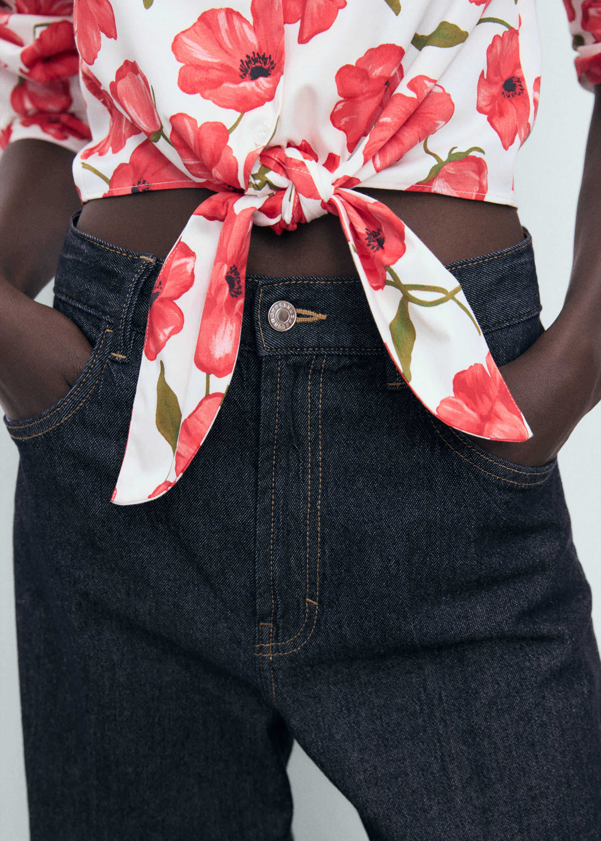 Floral-print poplin shirt - Details of the article 6