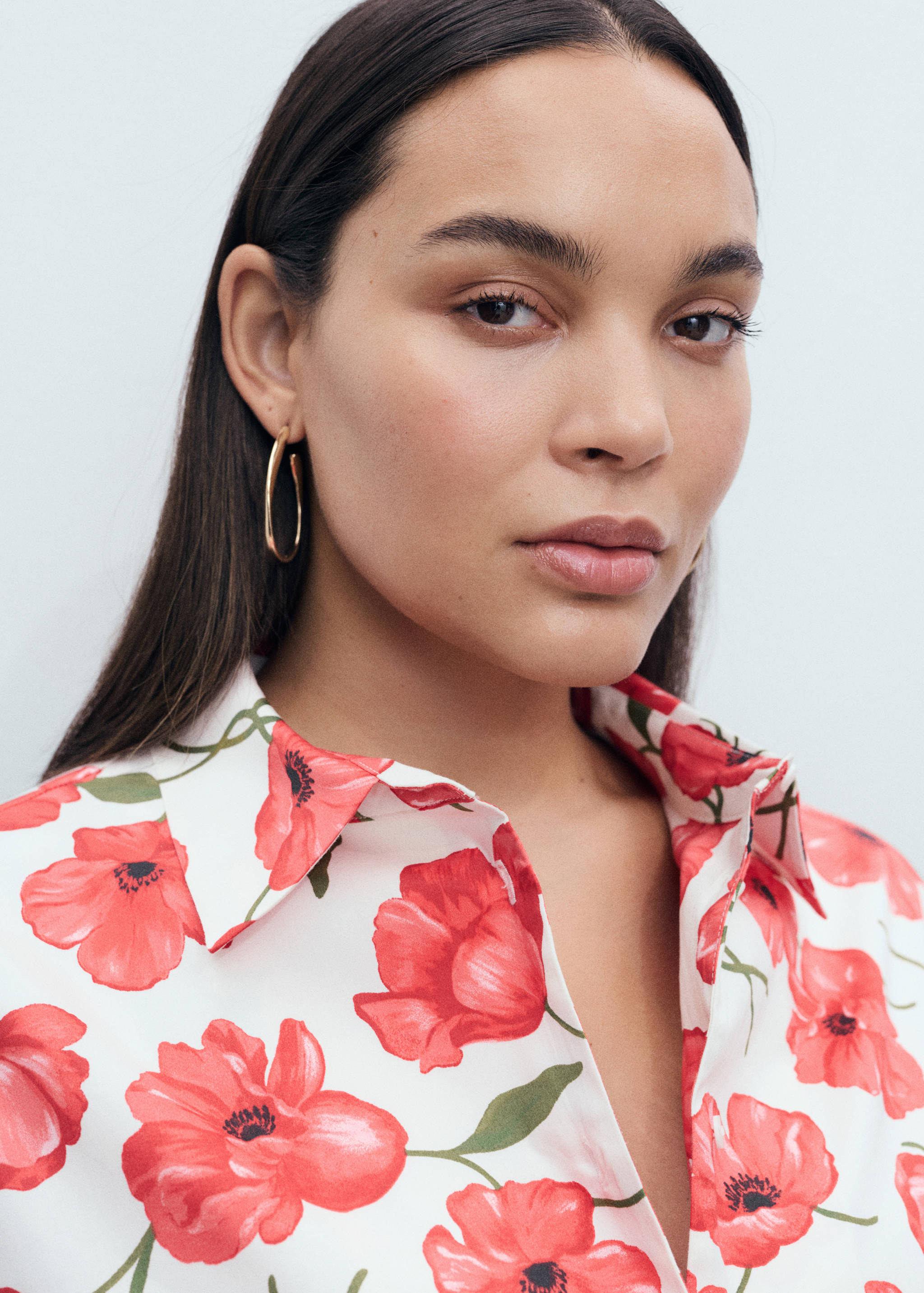 Floral-print poplin shirt - Details of the article 4