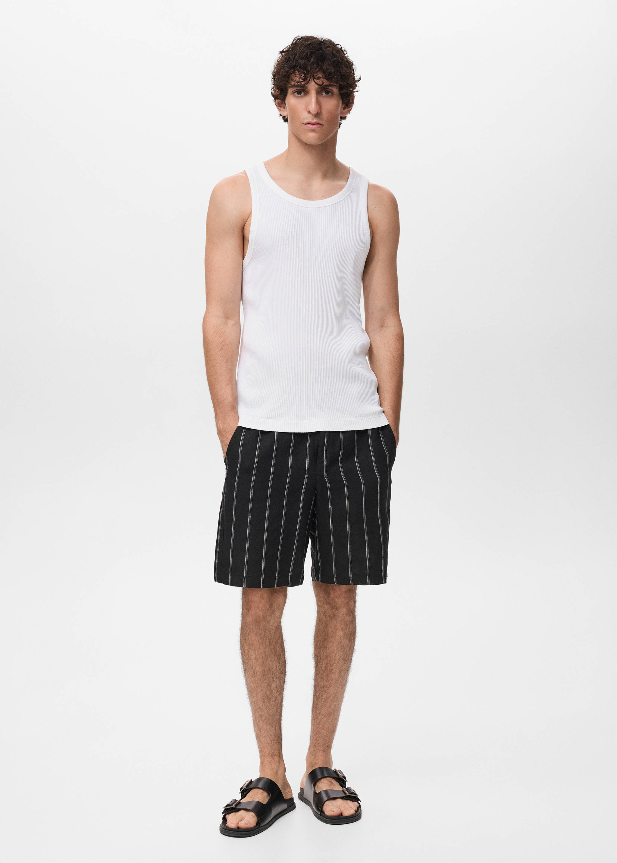 Slim-fit ribbed tank top - General plane