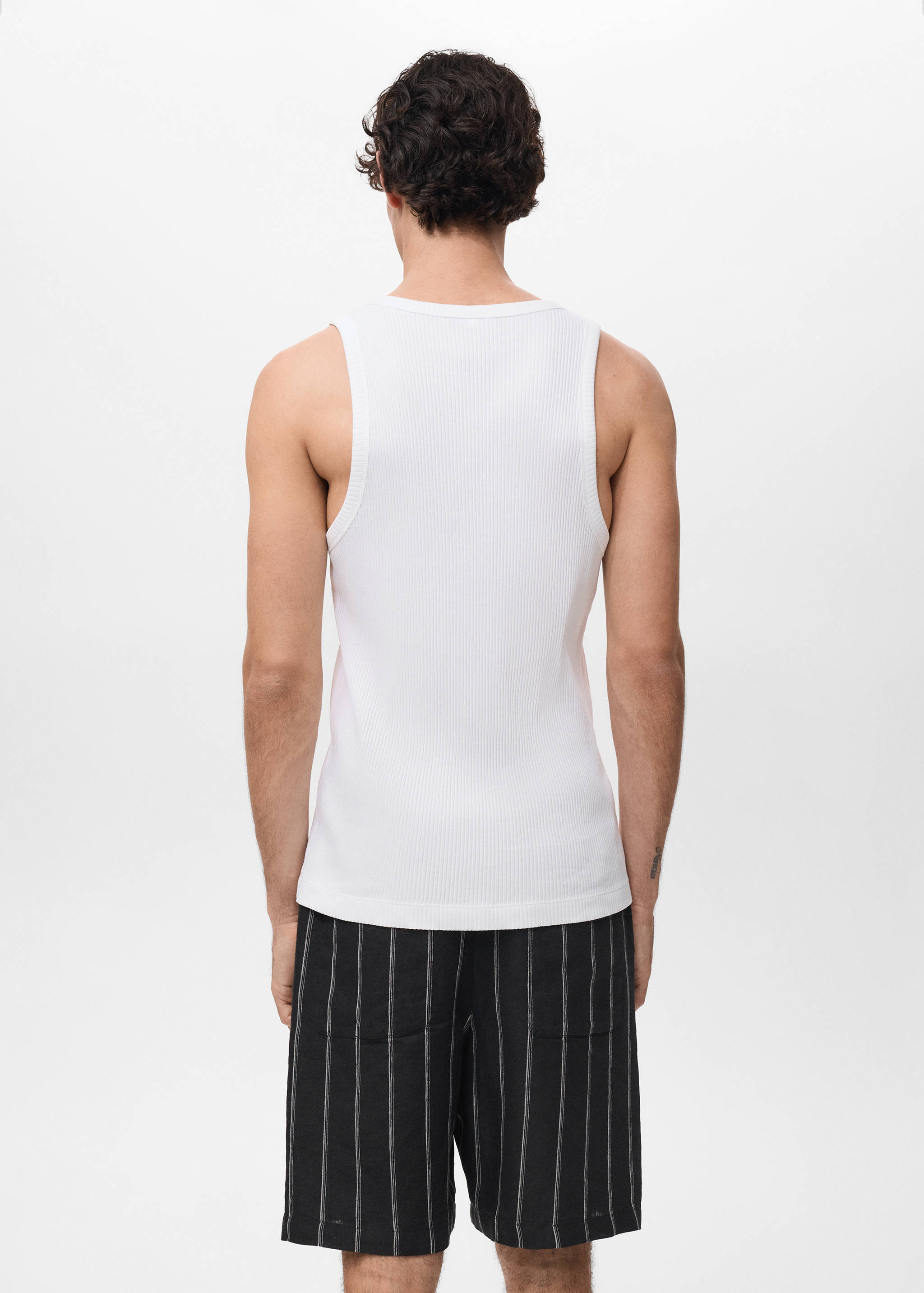 Slim-fit ribbed tank top - Reverse of the article