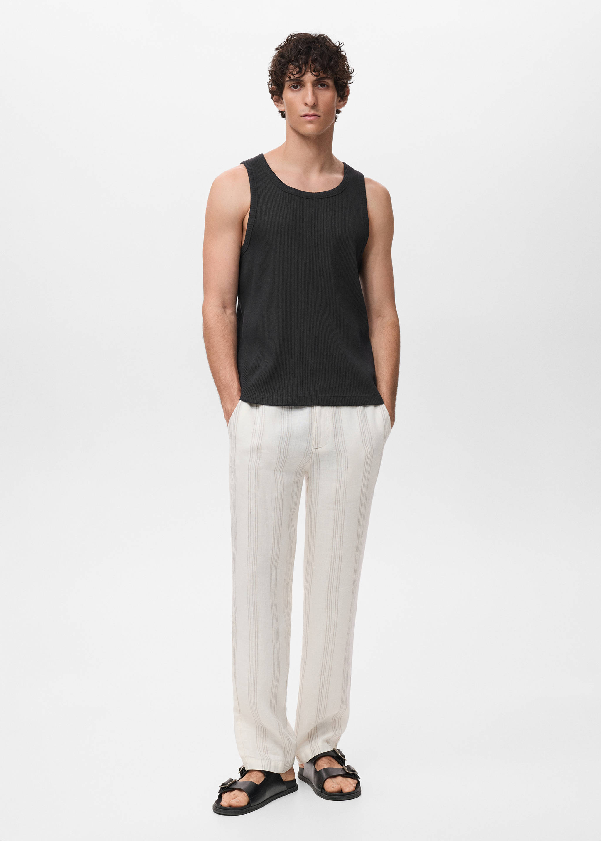 Slim-fit ribbed tank top - General plane
