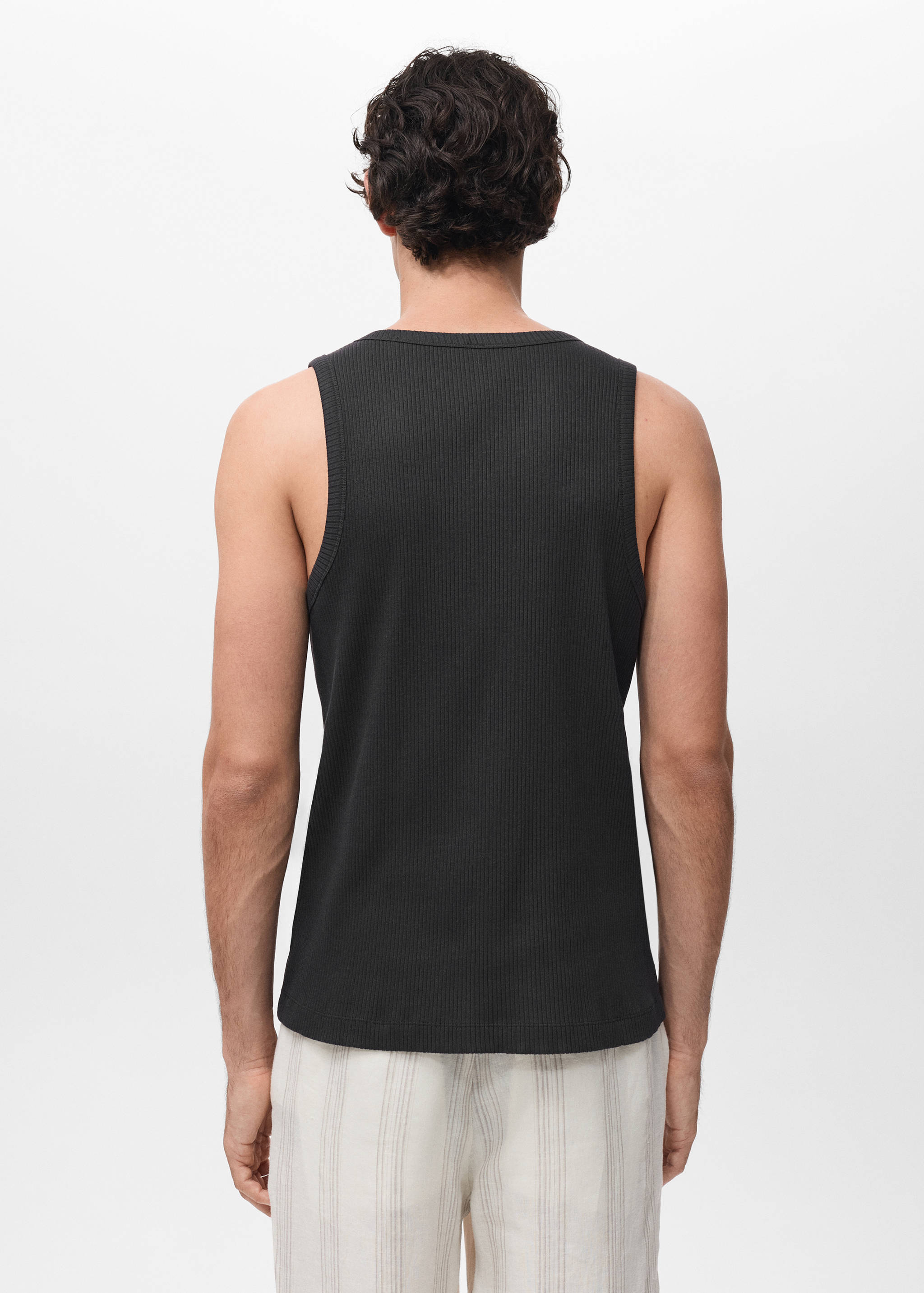 Slim-fit ribbed tank top - Reverse of the article