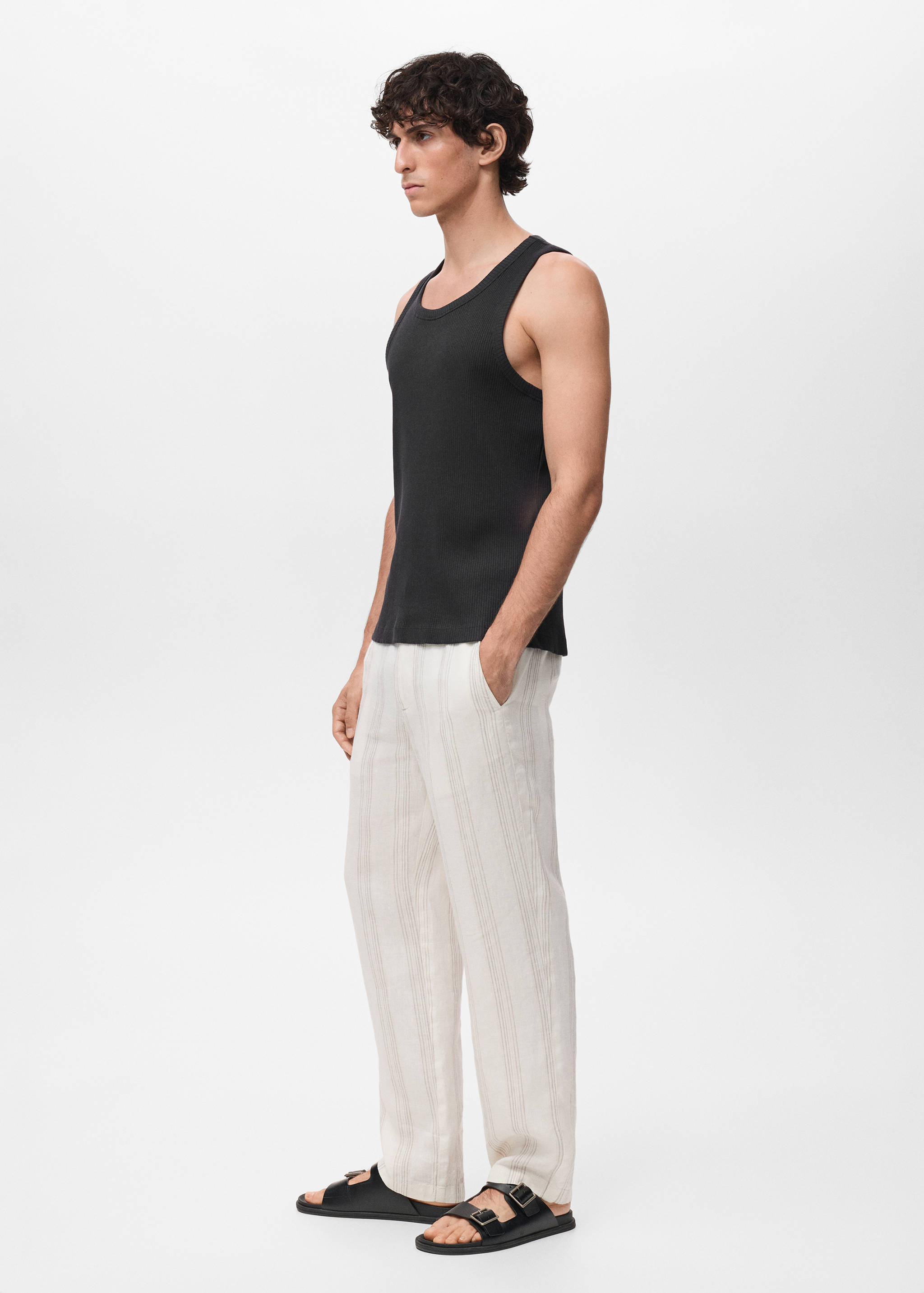 Slim-fit ribbed tank top - Details of the article 2