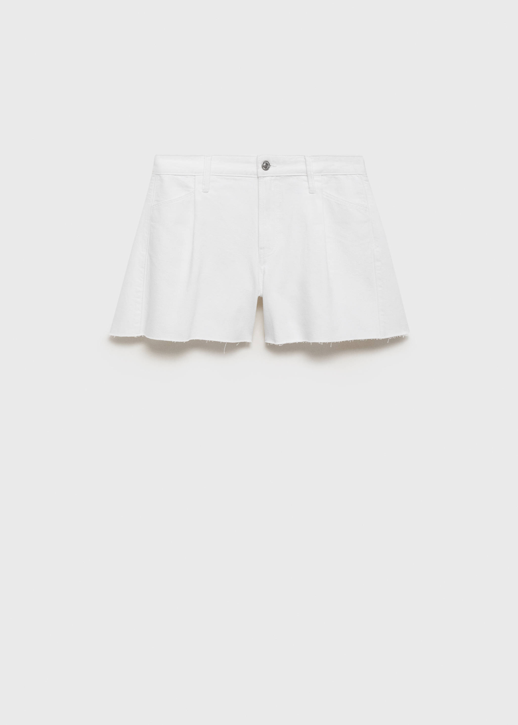 Shorts denim bajo deshilachado pinzas - Artículo sin modelo