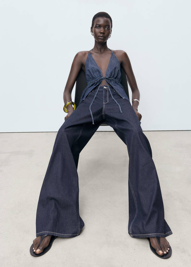Low-rise wideleg jeans — Open Blue