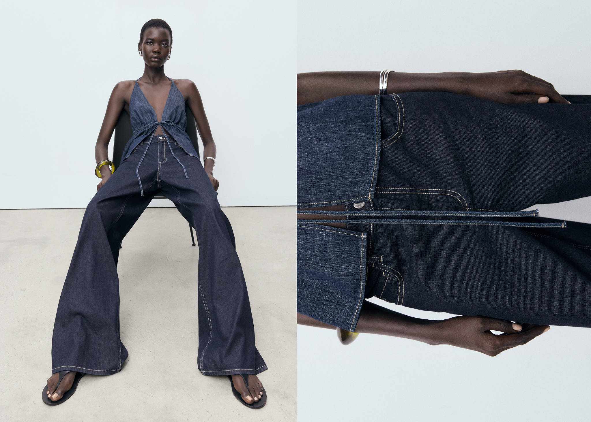 Low-rise wideleg jeans - Panoramic plane