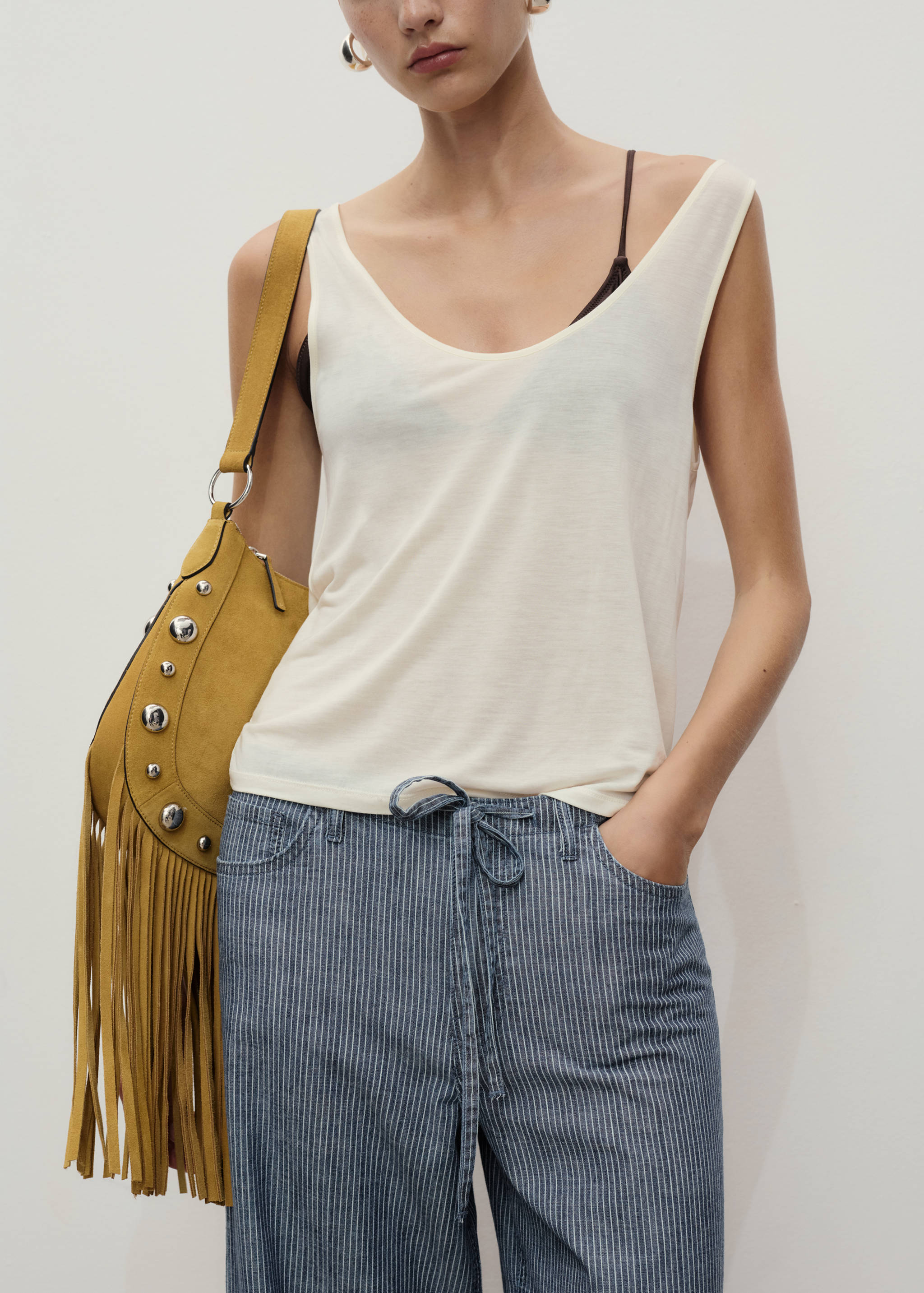 Wide leg denimbyxor med skärp - Detaljer om artikeln 6