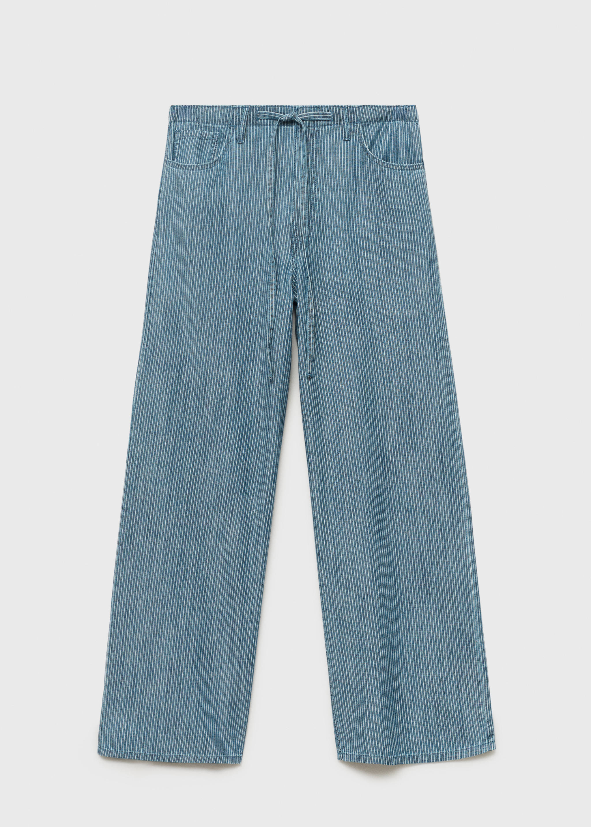 Wide leg denim trousers with belt - Article without model