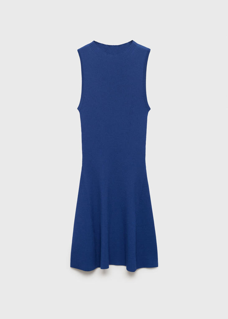 Fitted sweater dress — Vibrant blue