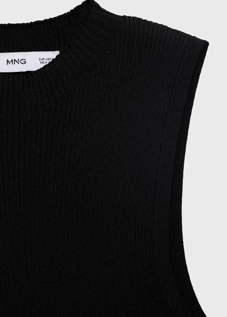 Fitted sweater dress — Black