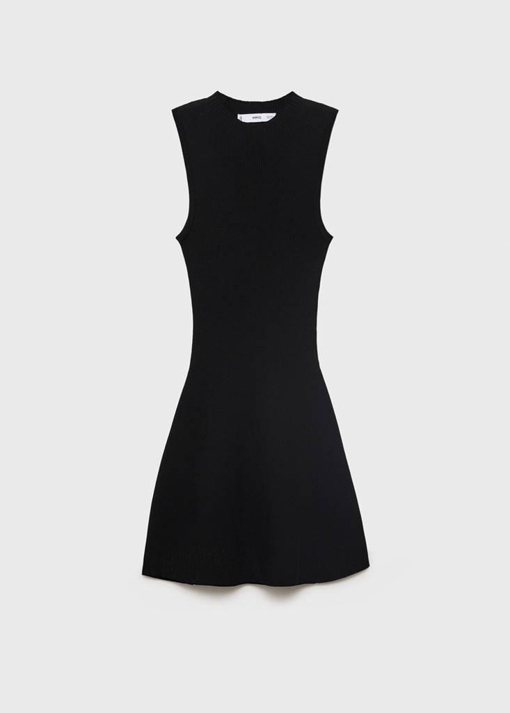 Fitted sweater dress — Black